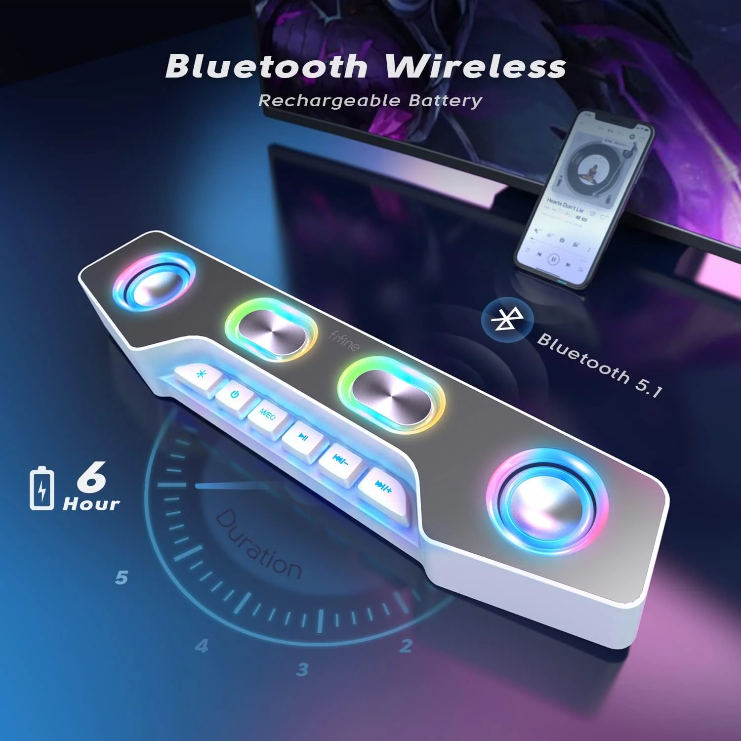 FIFINE AmpliGame A16 Bluetooth Speaker with RGB - Image 6