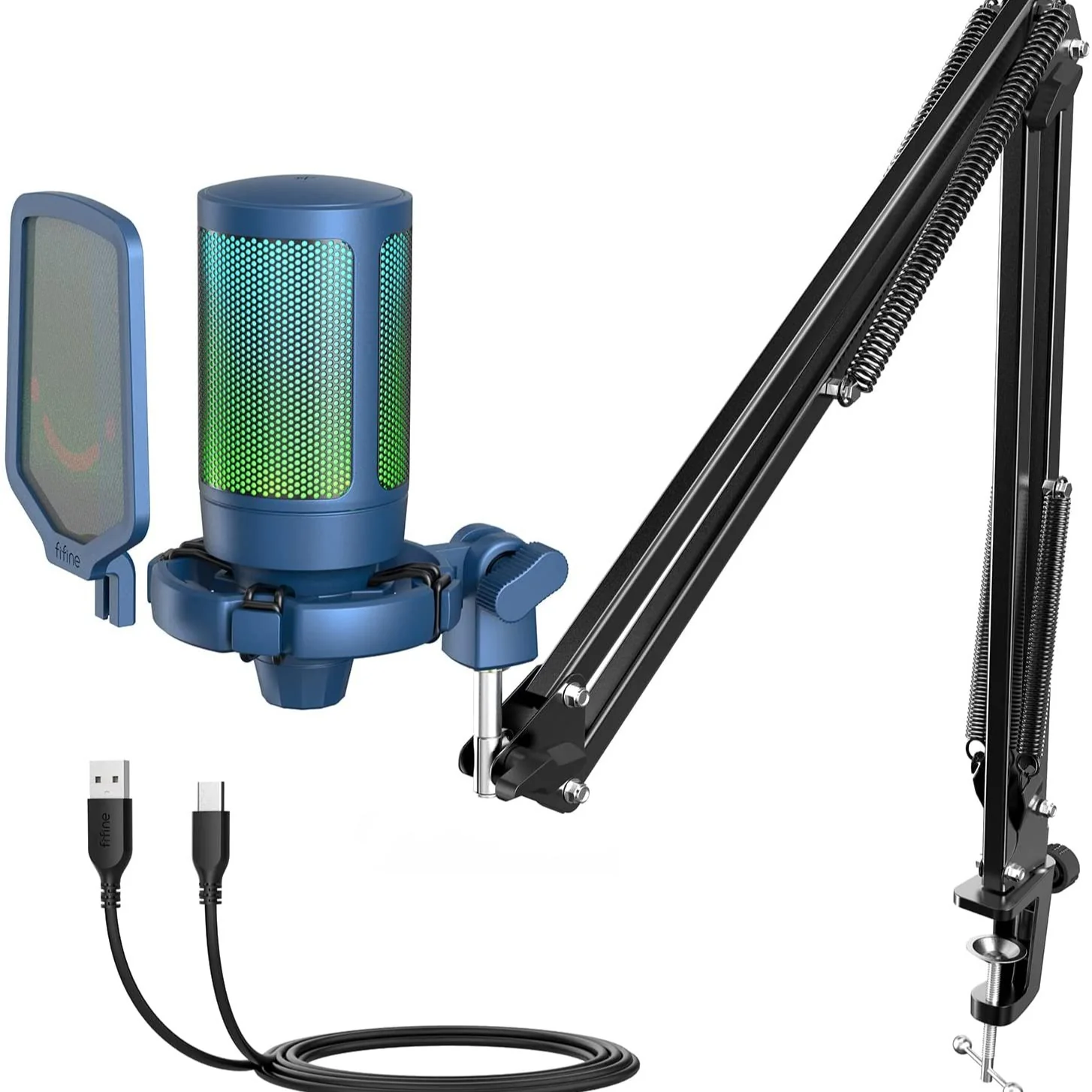 FIFINE AmpliGame A6V USB Condenser Microphone with RGB - Image 19