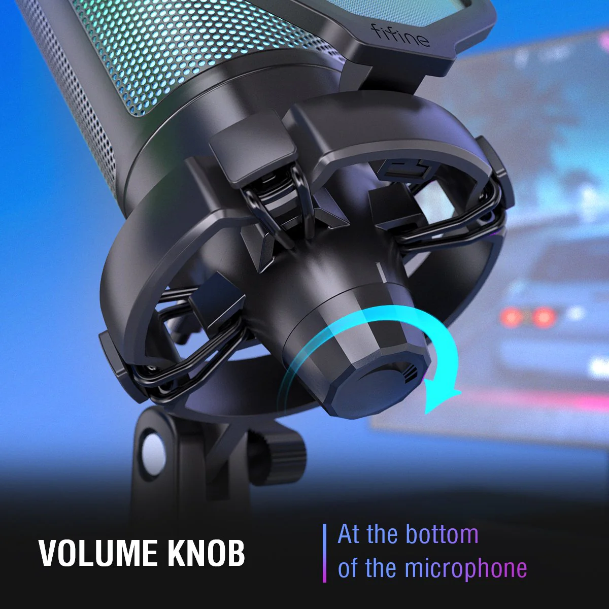 FIFINE AmpliGame A6V USB Condenser Microphone with RGB - Image 11
