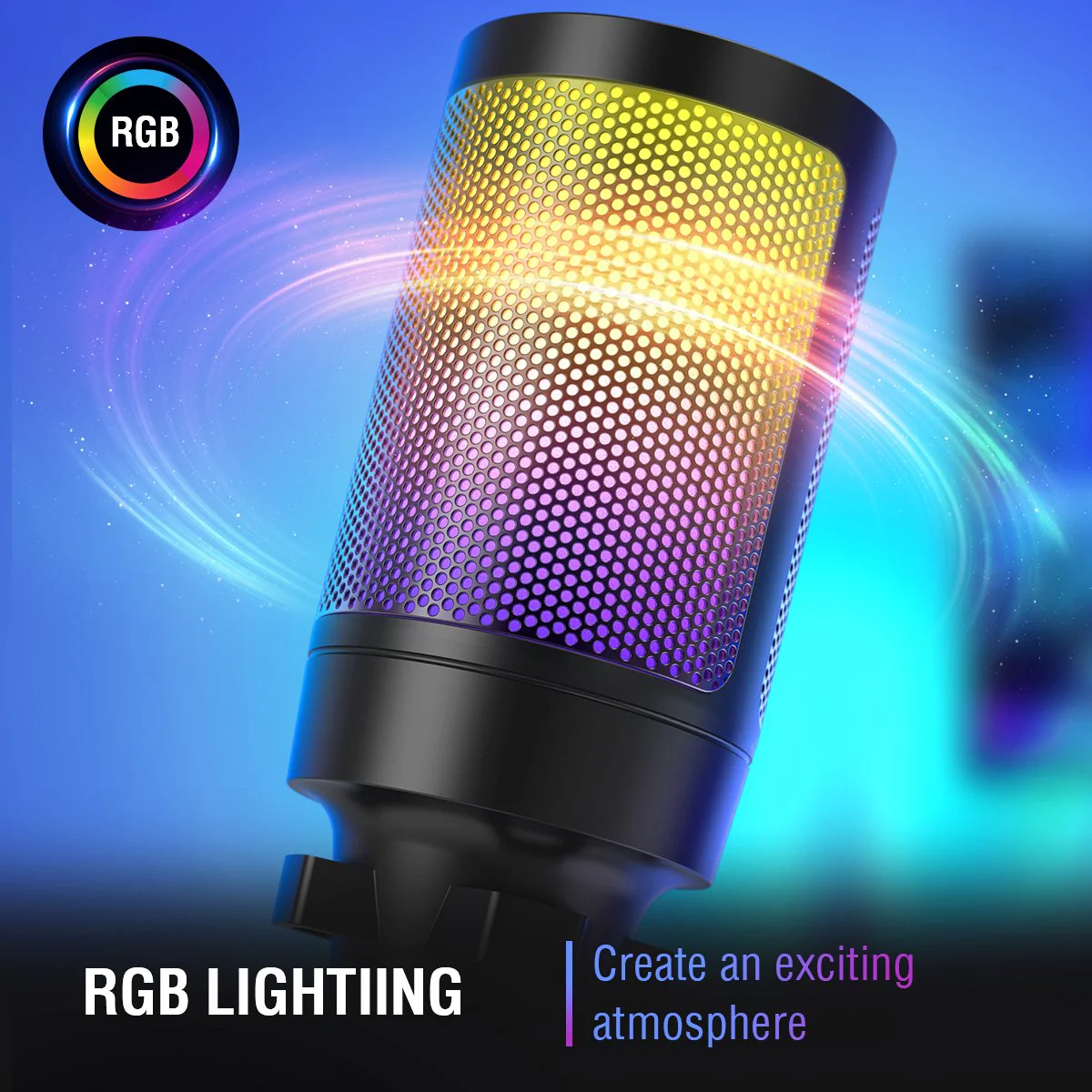 FIFINE AmpliGame A6V USB Condenser Microphone with RGB - Image 8