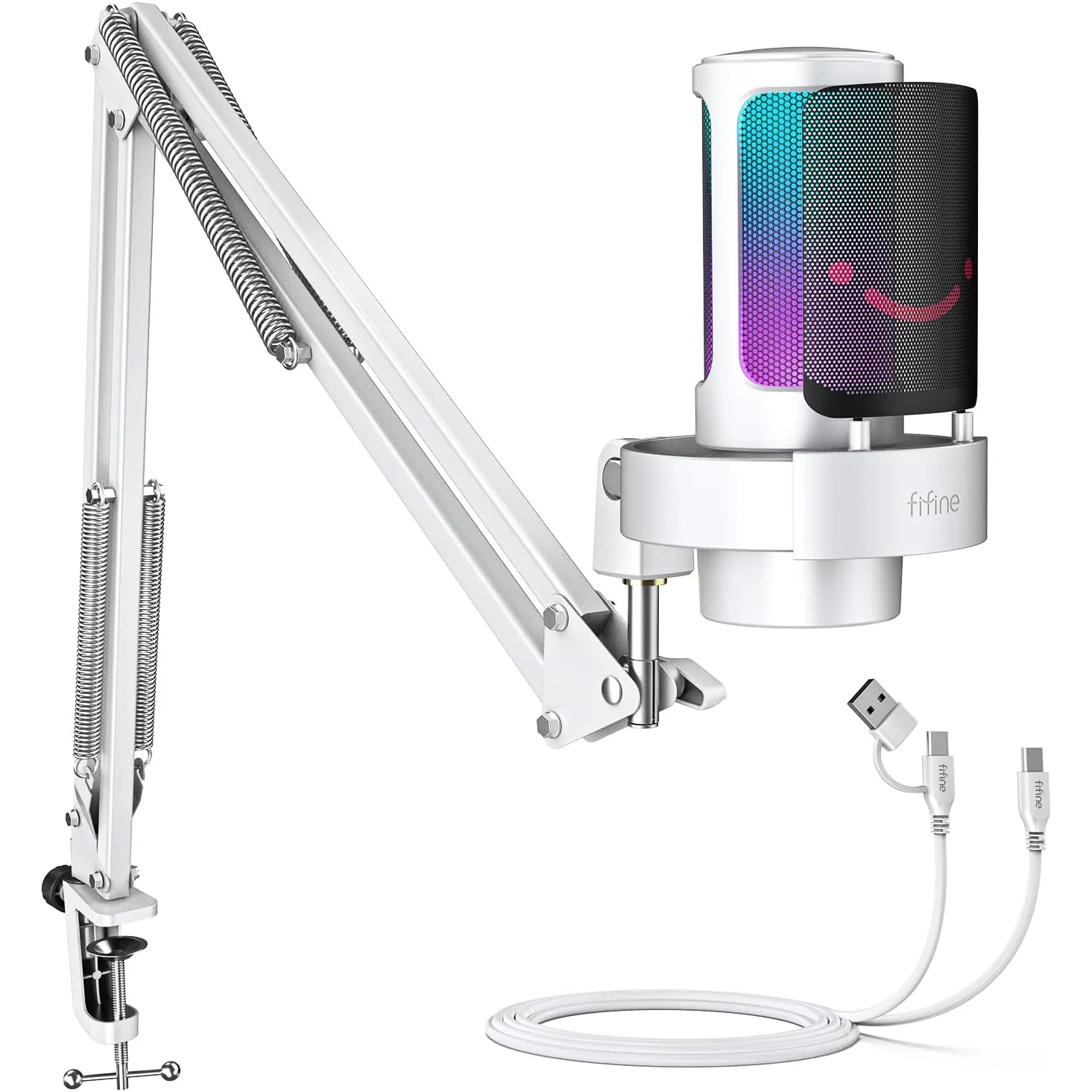 FIFINE AmpliGame A8 USB Condenser Microphone with RGB - Image 13
