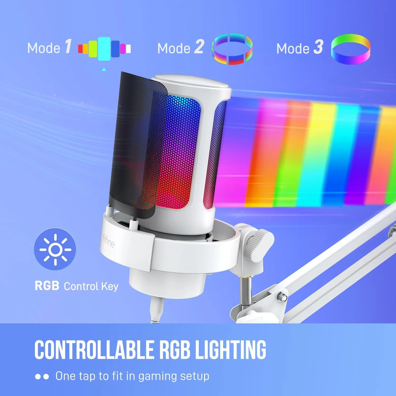 FIFINE AmpliGame A8 USB Condenser Microphone with RGB - Image 14