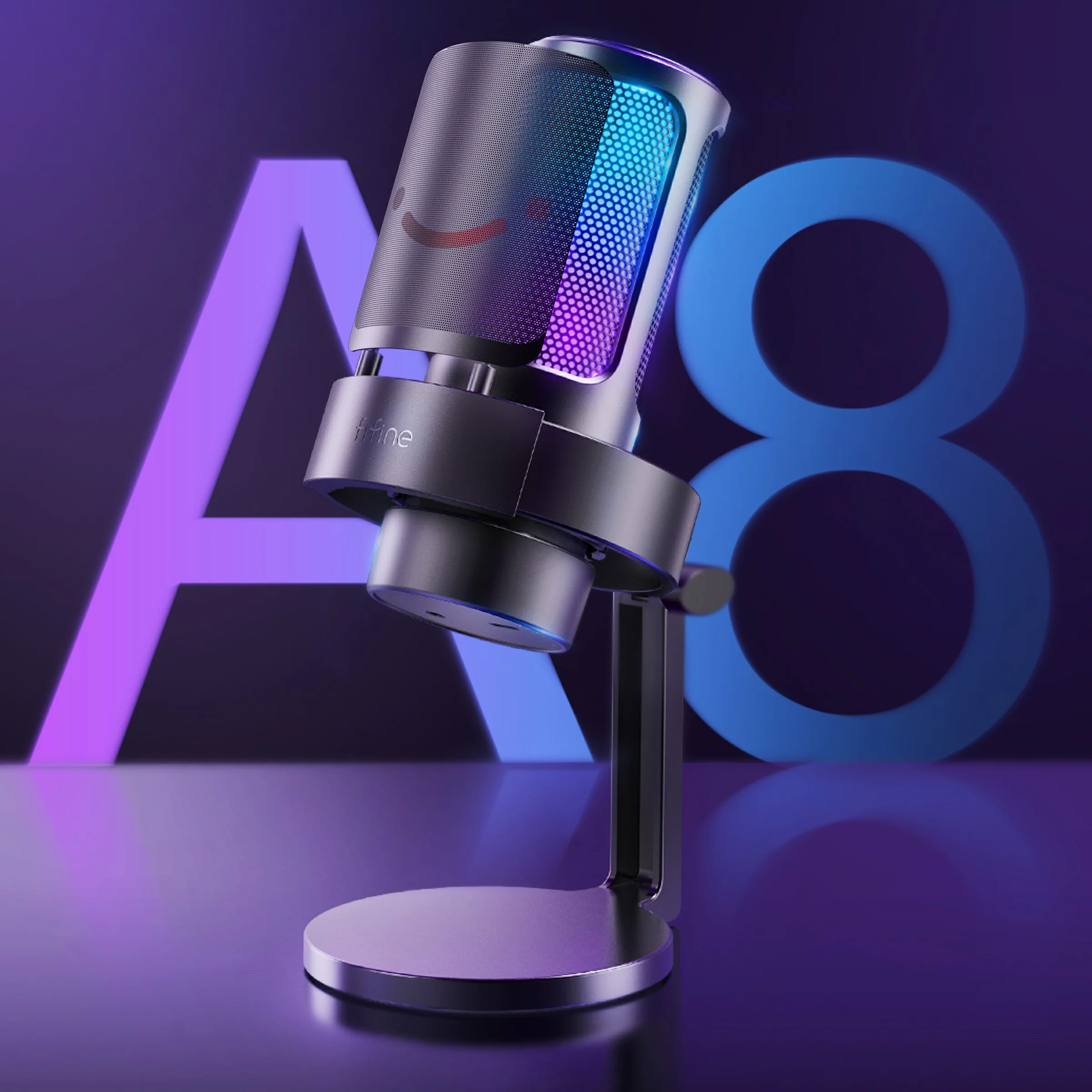 FIFINE AmpliGame A8 USB Condenser Microphone with RGB - Image 5