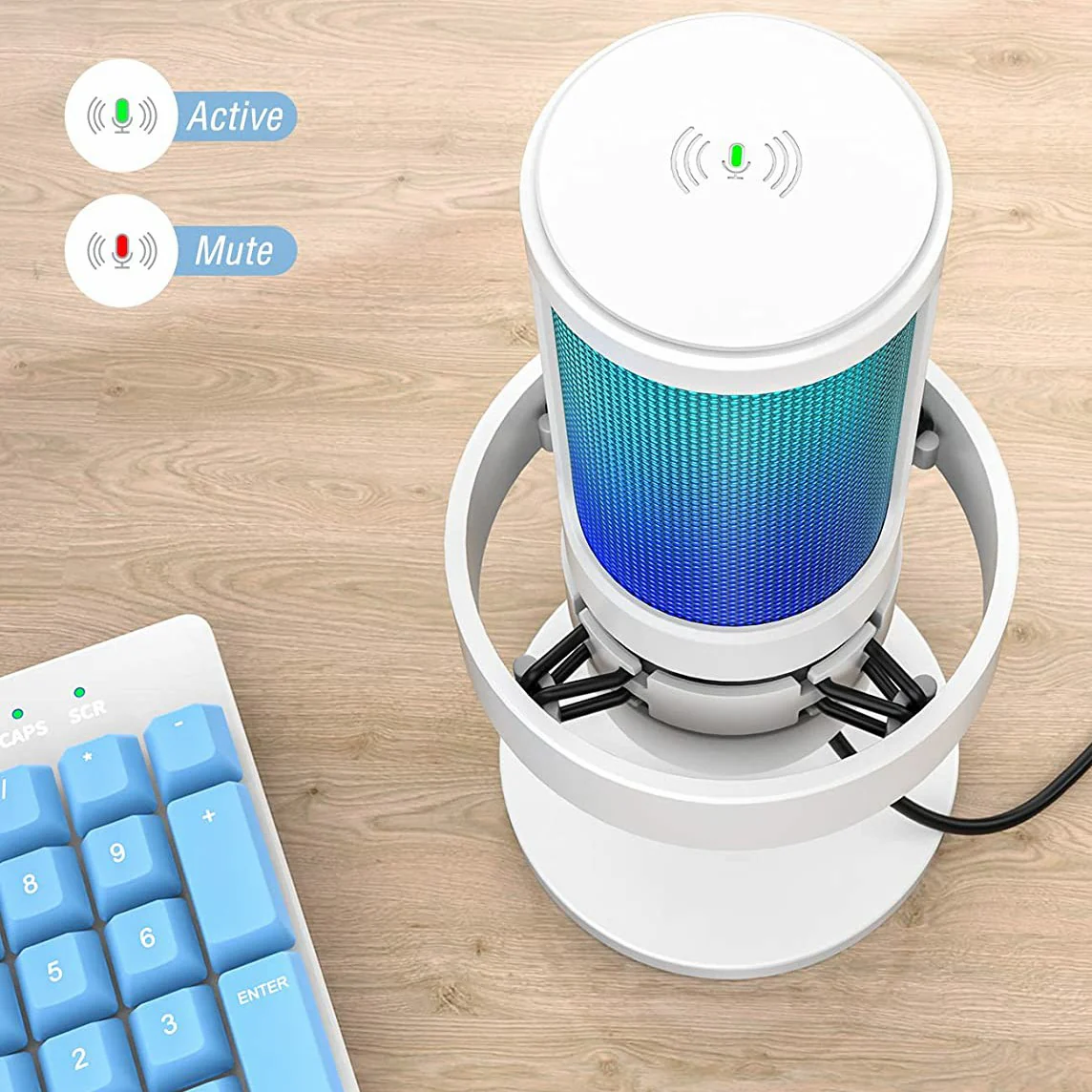FIFINE AmpliGame A8 USB Condenser Microphone with RGB - Image 7