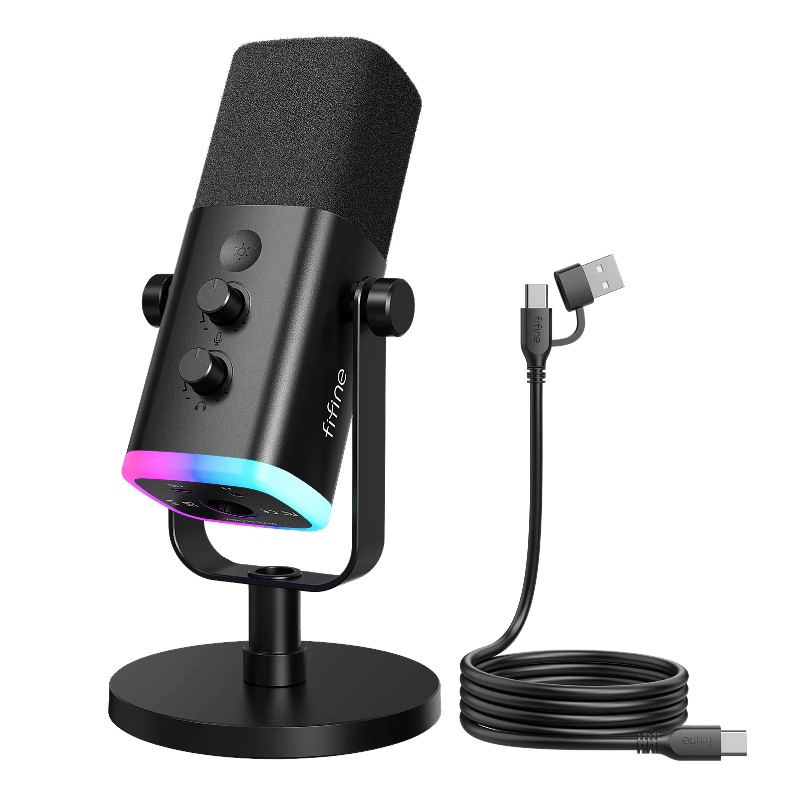 FIFINE AmpliGame AM8 USB/XLR Dynamic Microphone with RGB - Image 3