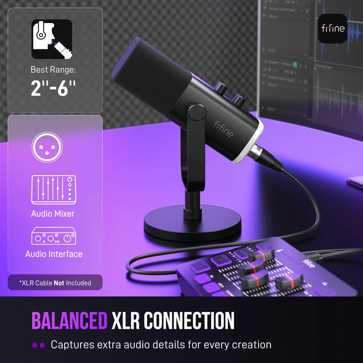 FIFINE AmpliGame AM8 USB/XLR Dynamic Microphone with RGB - Image 38