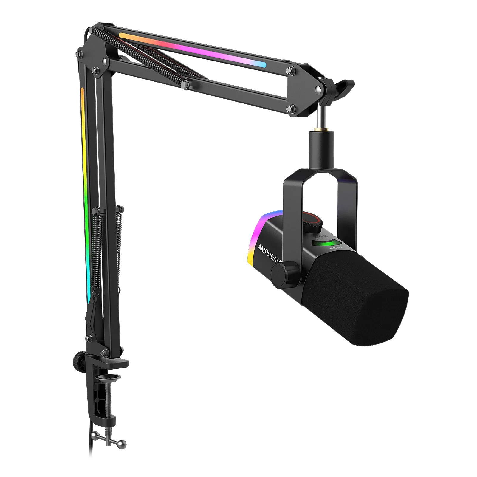 FIFINE AmpliGame AM8PROT USB/XLR Dynamic Microphone Kit with RGB Boom Arm Stand - Image 4