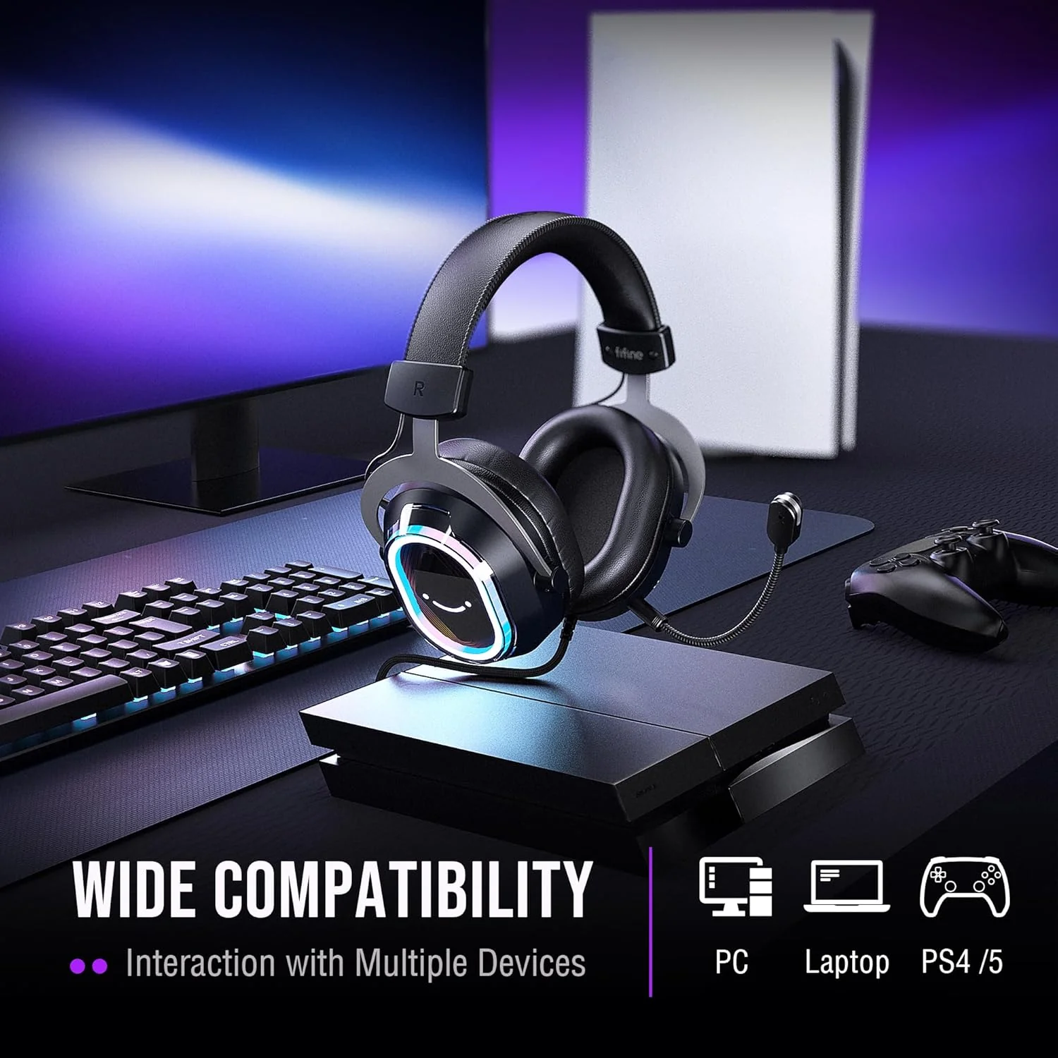 FIFINE AmpliGame H13 USB Headset with RGB - Image 7