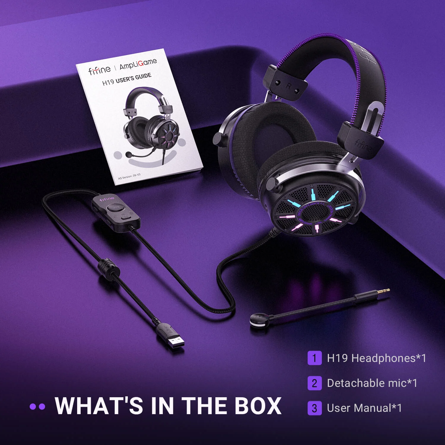 FIFINE AmpliGame H19 Open-Back Gaming Headset with RGB - Image 11