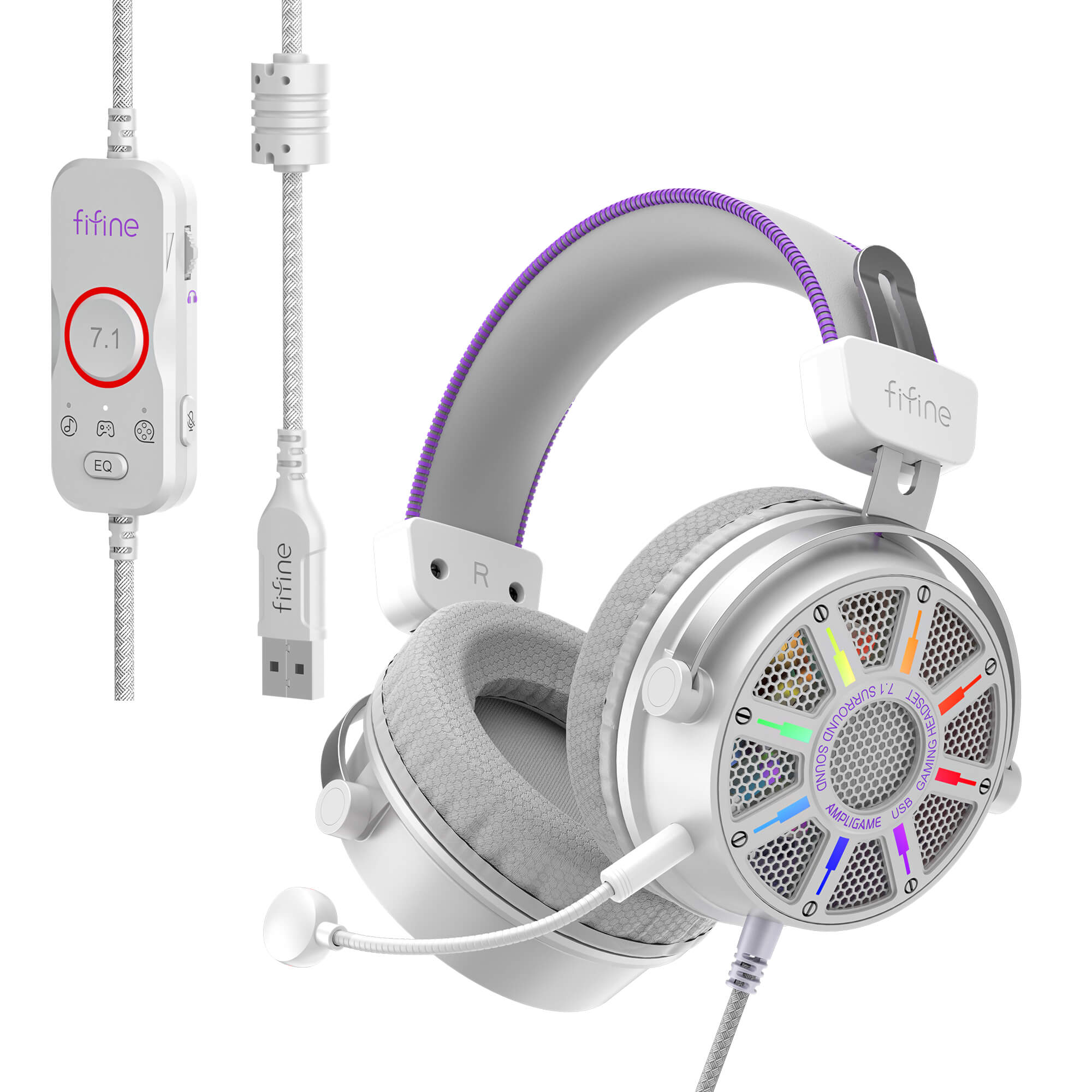 FIFINE AmpliGame H19 Open-Back Gaming Headset with RGB - Image 12