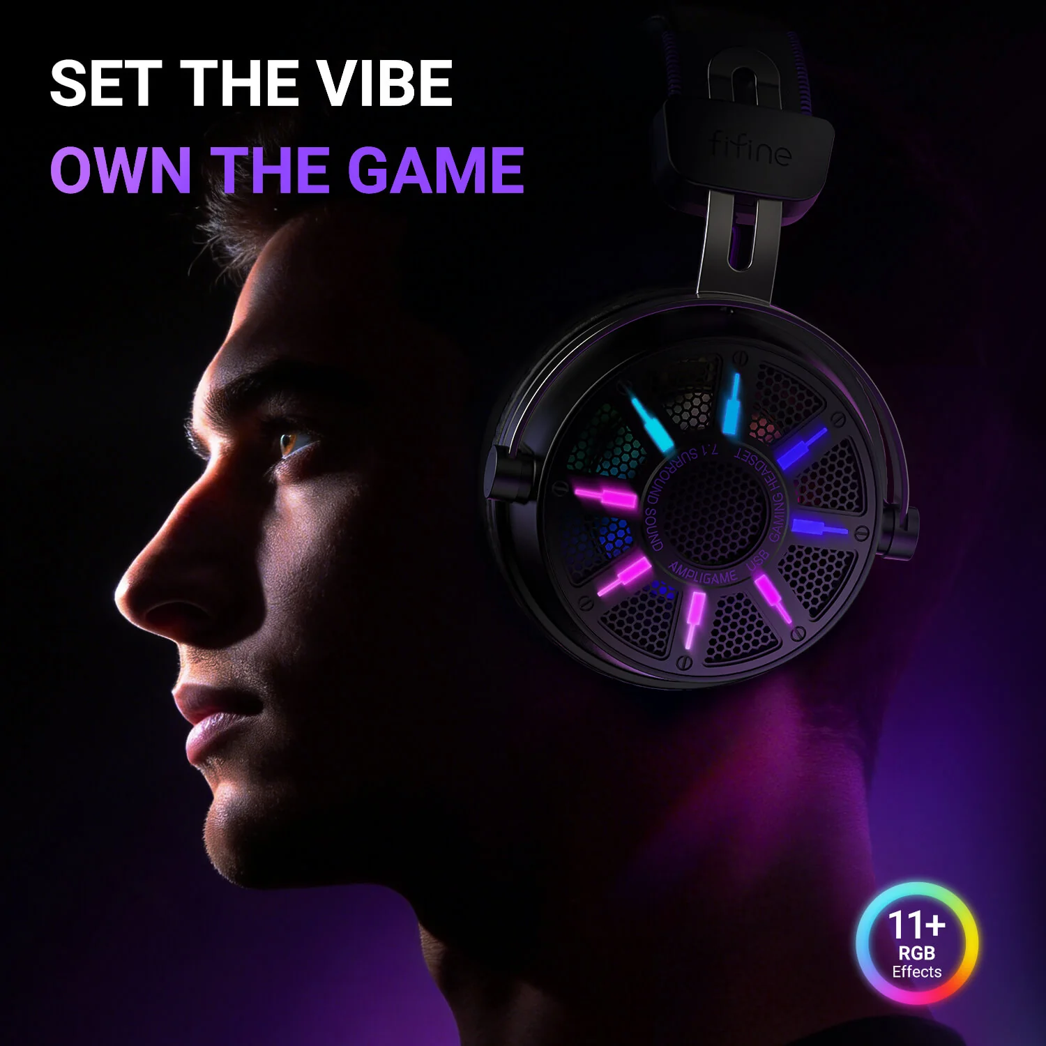 FIFINE AmpliGame H19 Open-Back Gaming Headset with RGB - Image 9