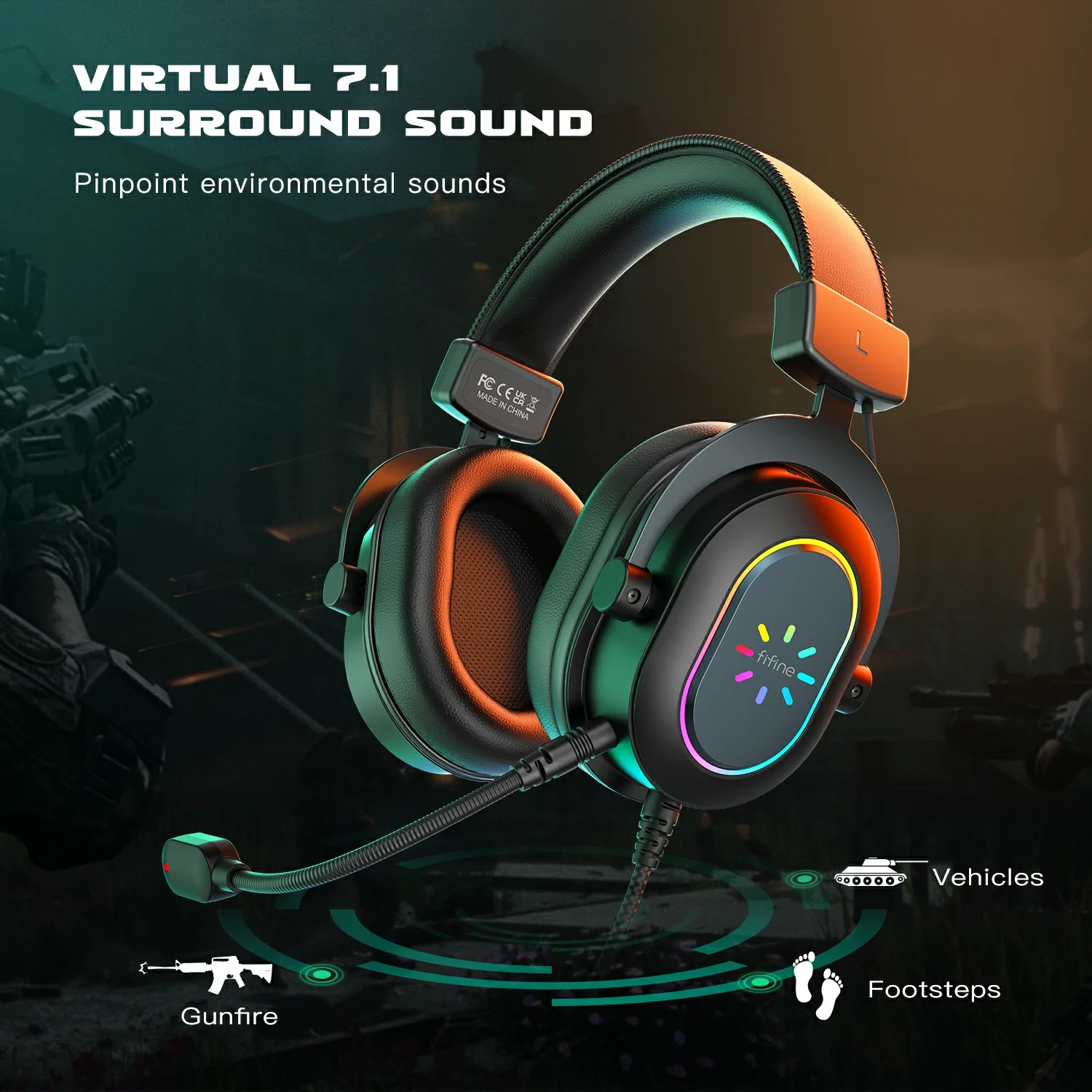 FIFINE AmpliGame H6 USB Gaming Headset with RGB - Image 12