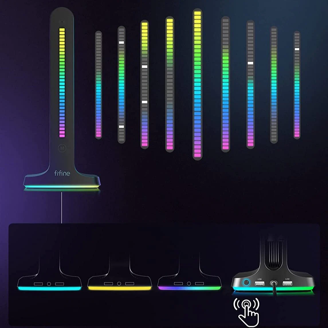 FIFINE AmpliGame S3 Gaming Headset Stand with RGB - Image 4
