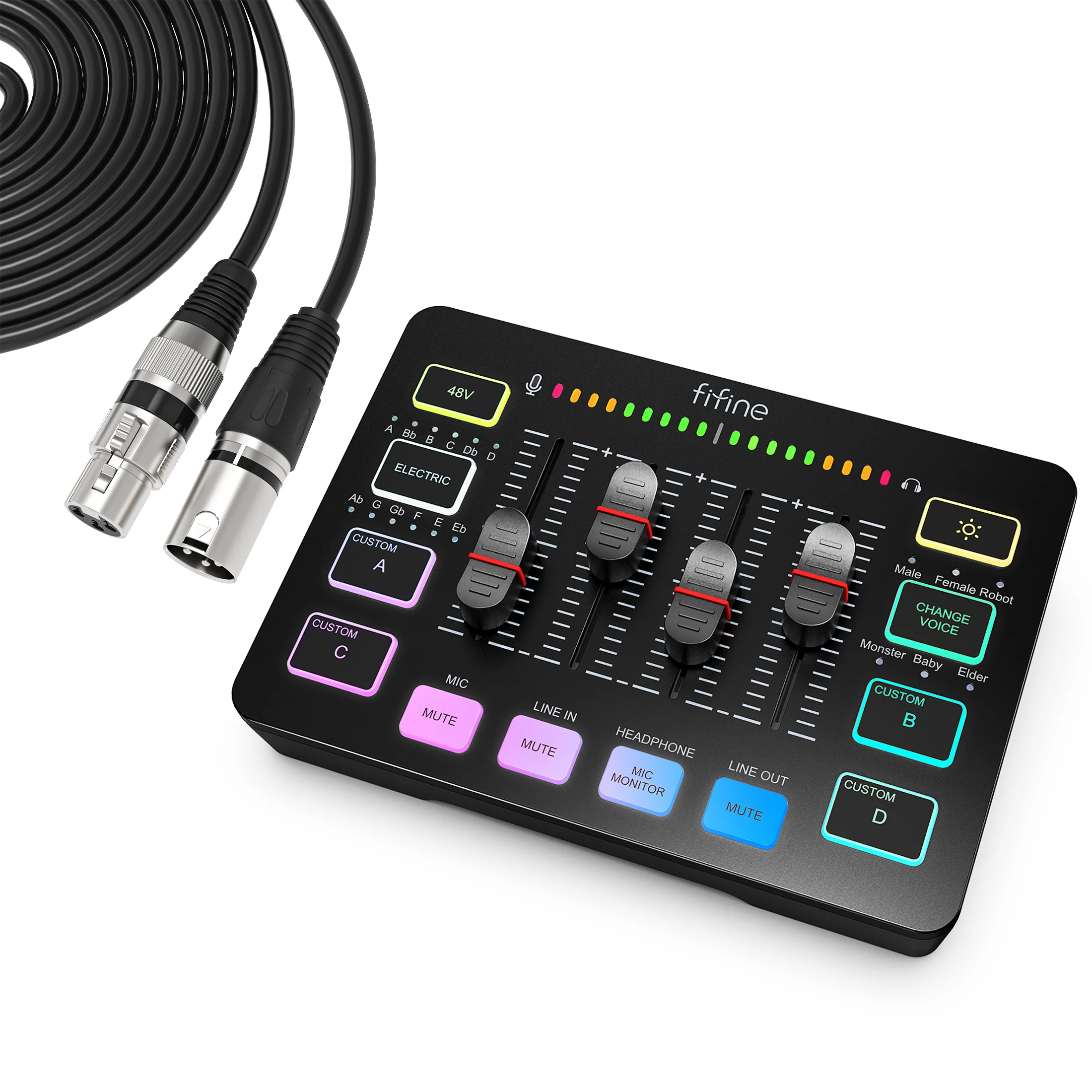 FIFINE AmpliGame SC3 Gaming Audio Mixer with RGB - Image 16