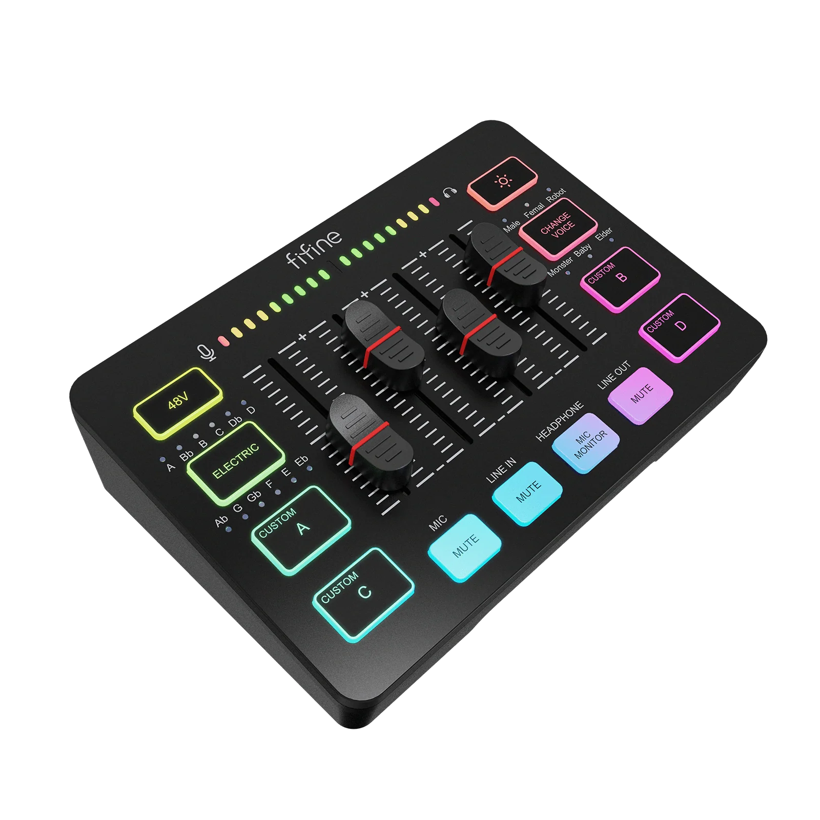 FIFINE AmpliGame SC3 Gaming Audio Mixer with RGB - Image 3