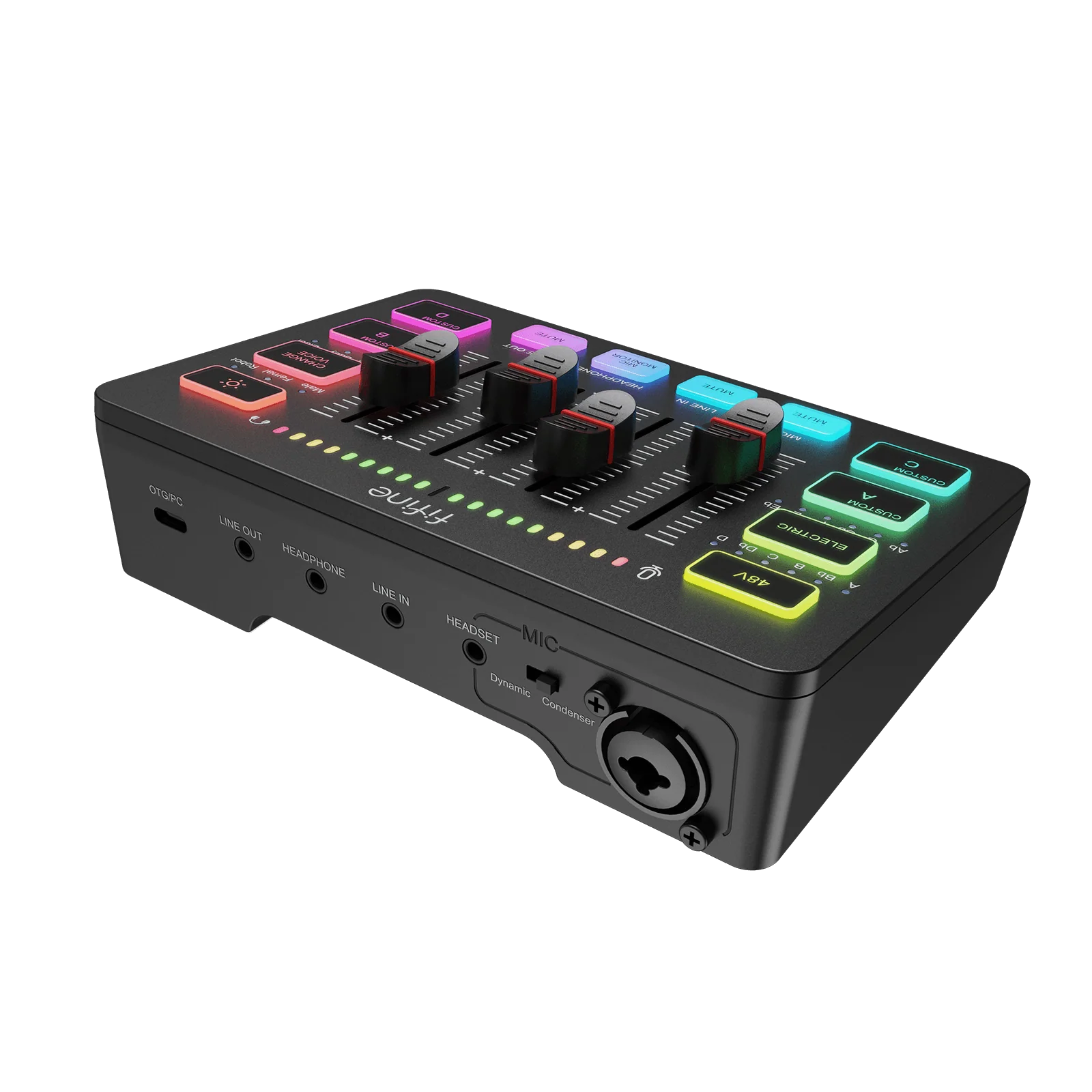 FIFINE AmpliGame SC3 Gaming Audio Mixer with RGB - Image 4