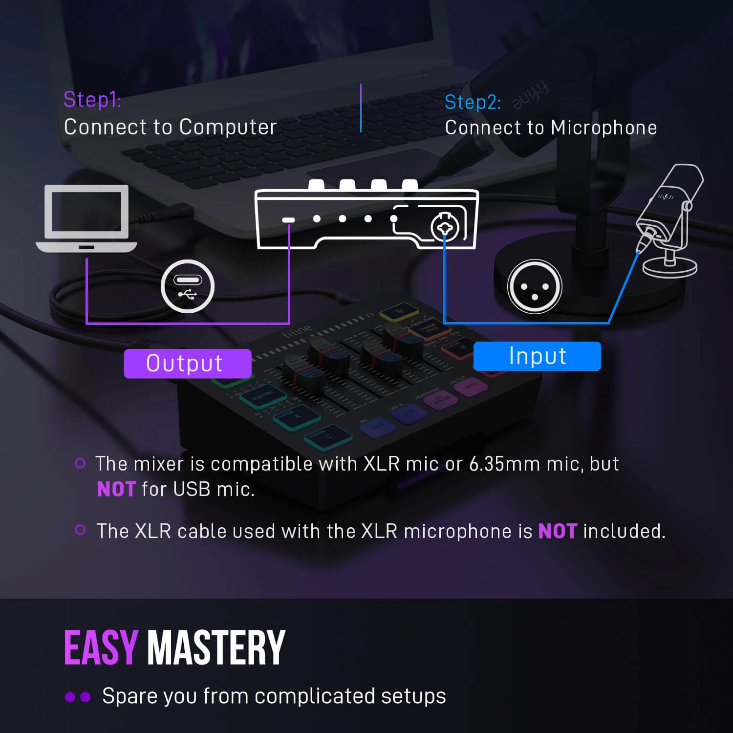 FIFINE AmpliGame SC3 Gaming Audio Mixer with RGB - Image 9