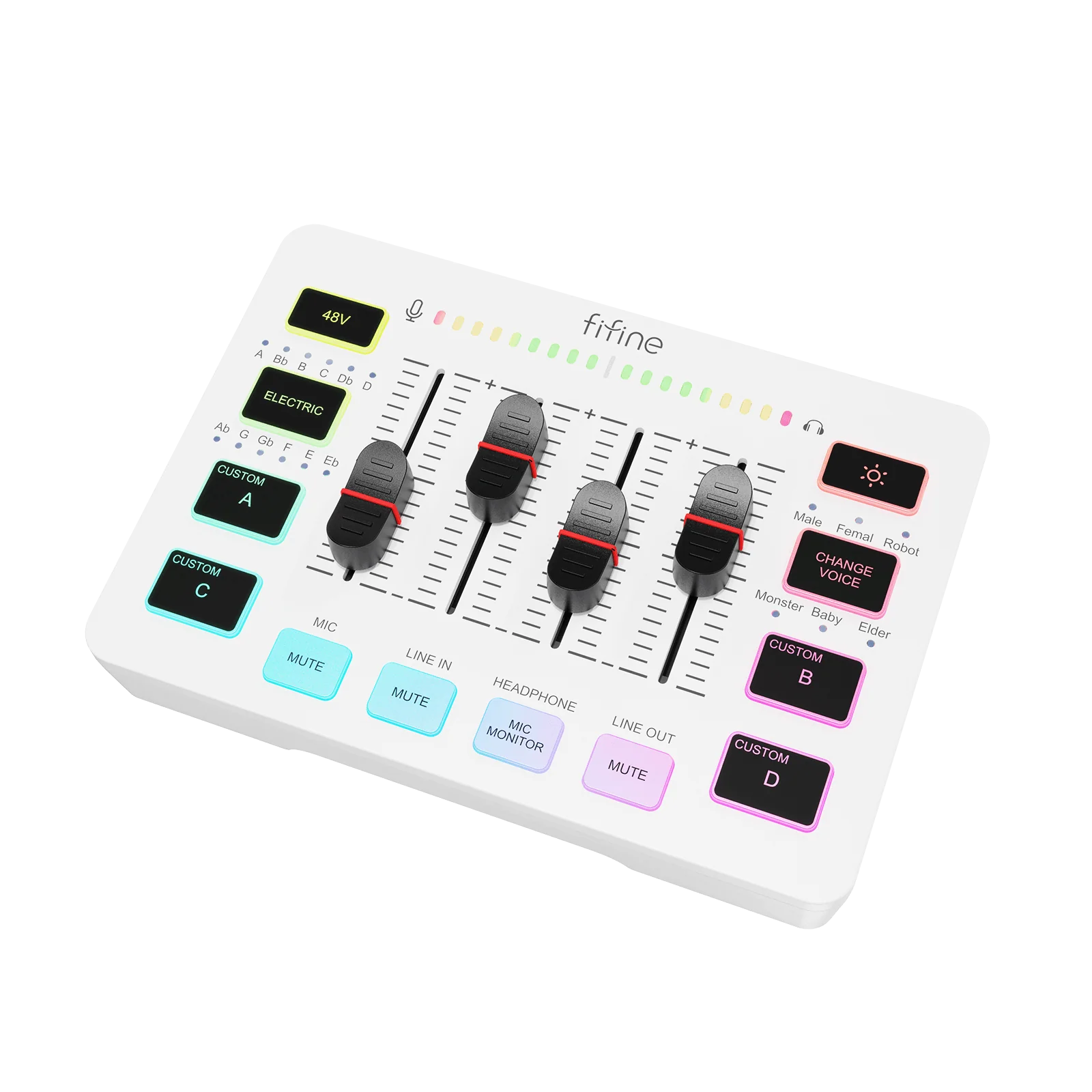 FIFINE AmpliGame SC3 Gaming Audio Mixer with RGB - Image 12