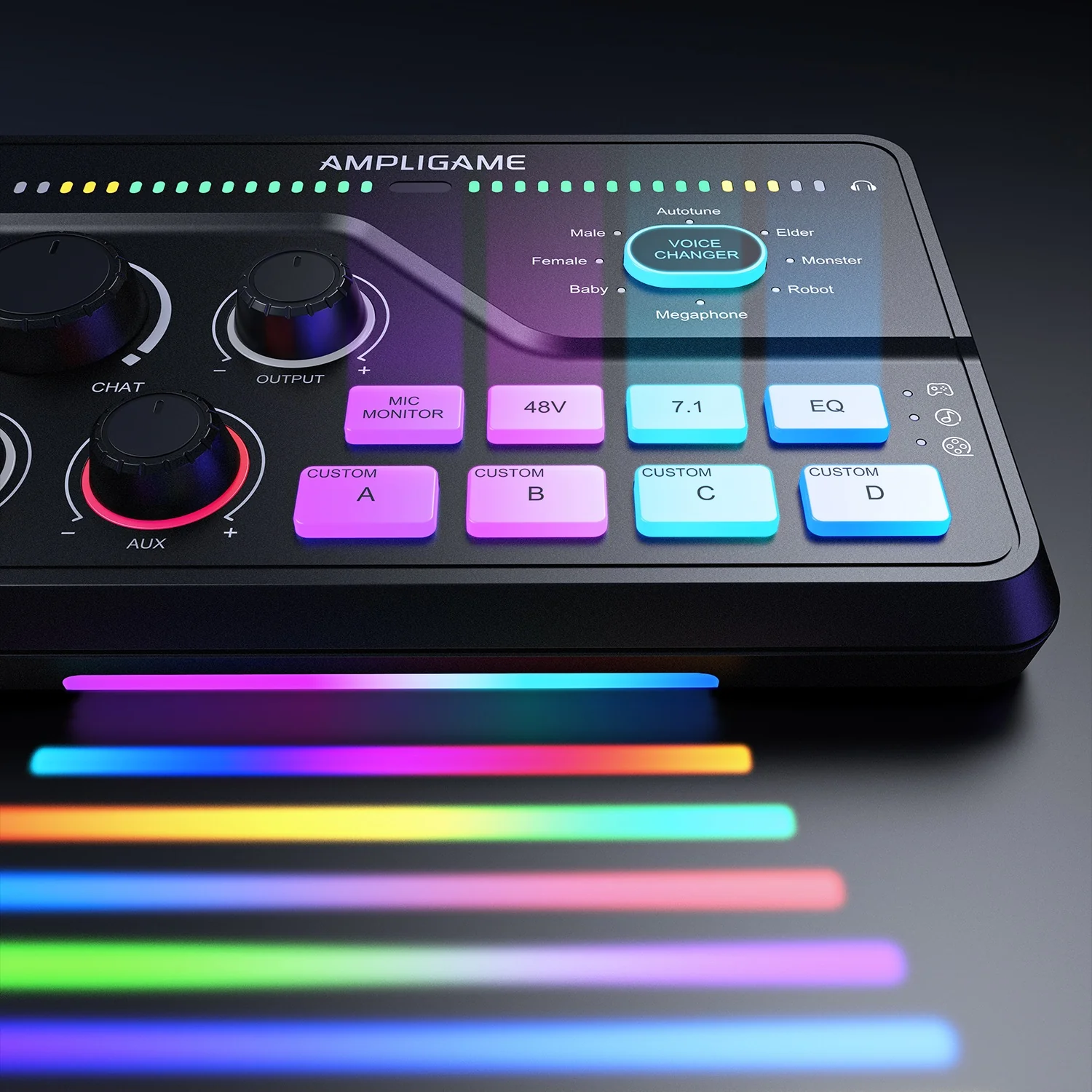 FIFINE AmpliGame SC8 Gaming Audio Mixer with RGB - Image 13