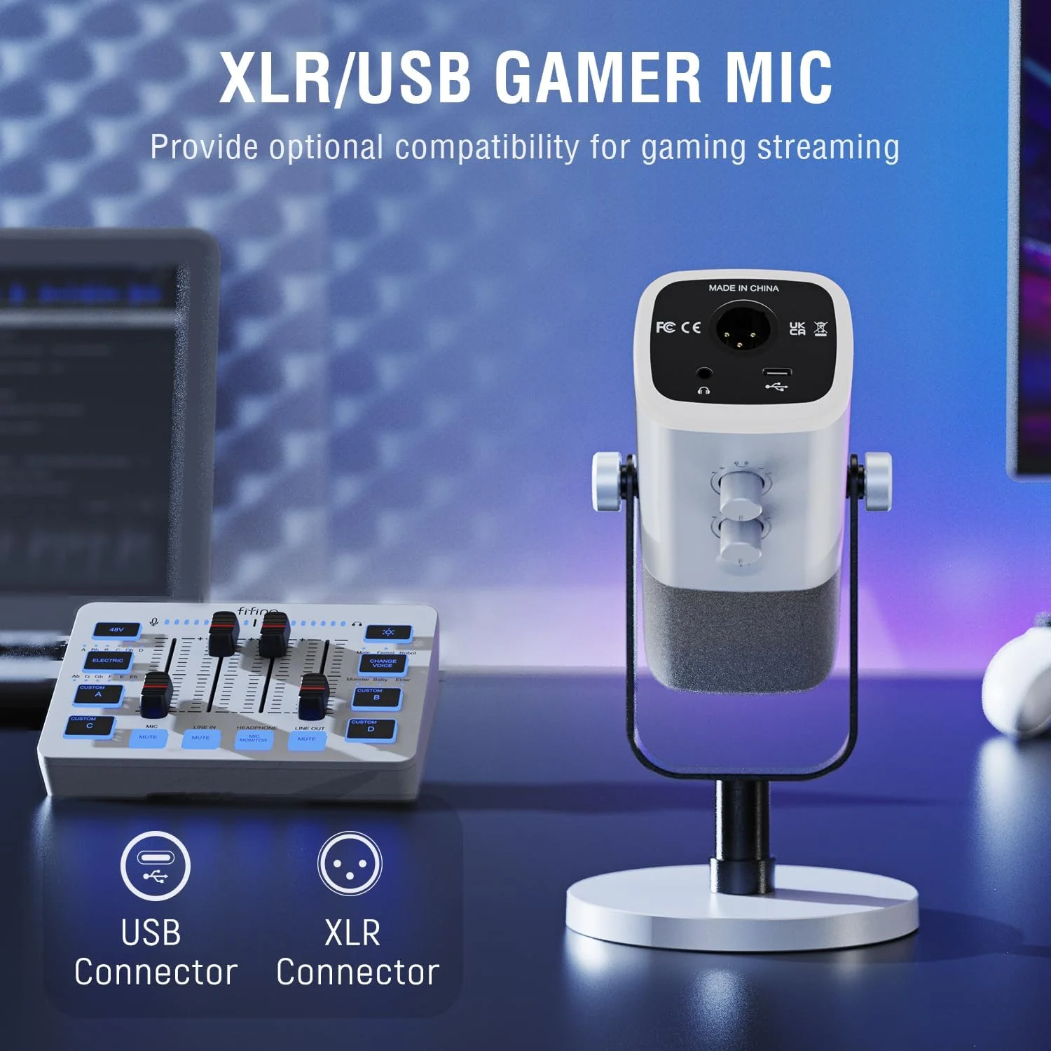 FIFINE Streaming Bundle: AM8 Dynamic Microphone + SC3 Audio Mixer + XLR Cable - Image 4