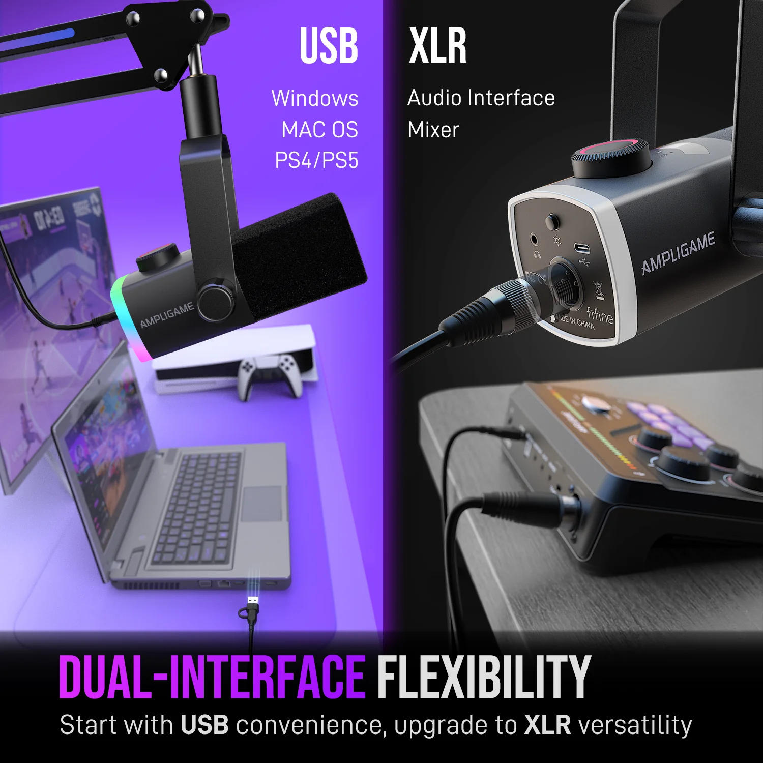 FIFINE Streaming Bundle: AM8PROT Microphone Kit + XLR Cable - Image 4