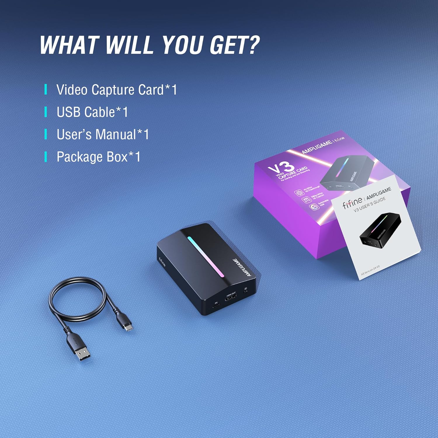 FIFINE AmpliGame V3 4K/2K/1080P HD Capture Card with RGB - Image 9