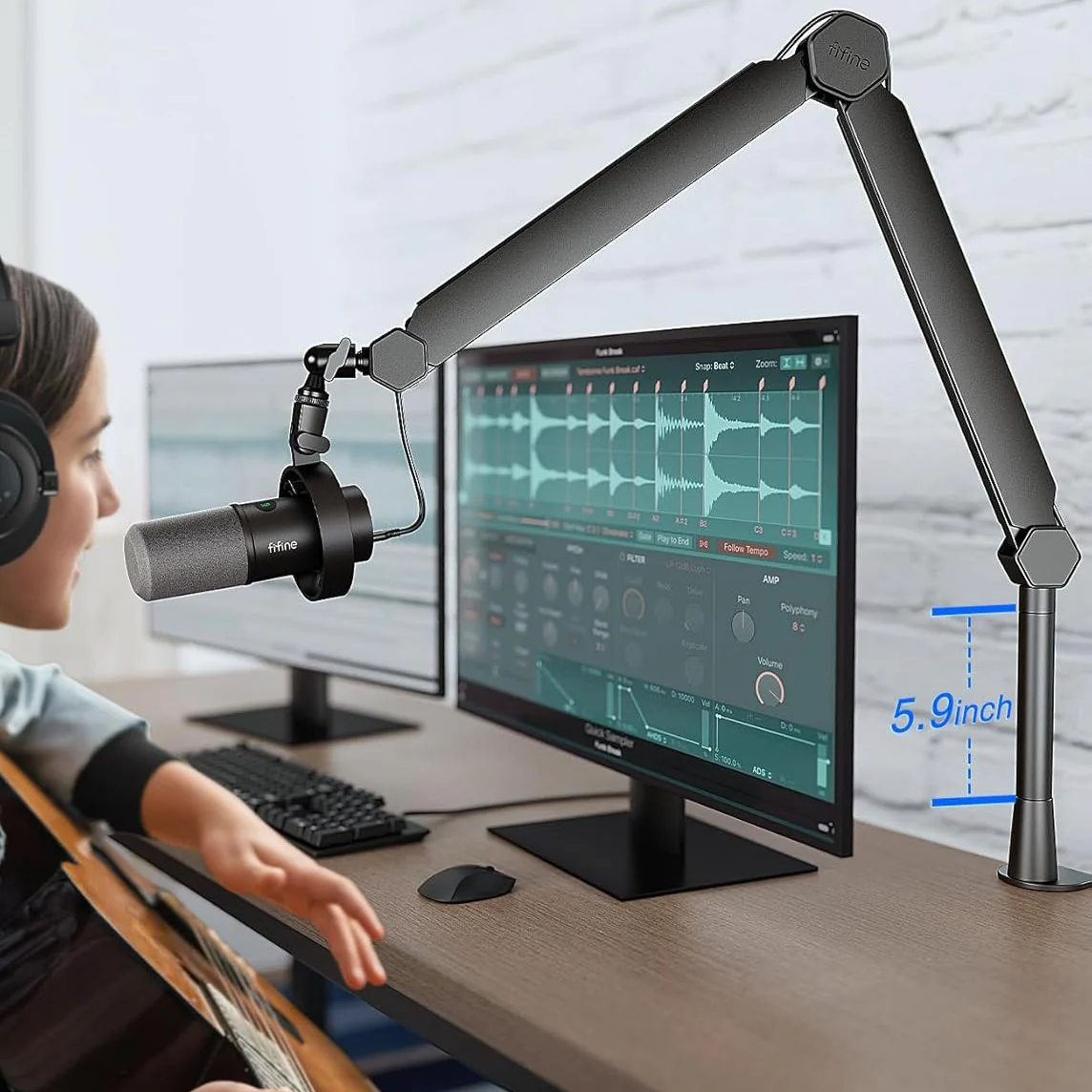 FIFINE BM66 Microphone Boom Arm Stand - Image 10