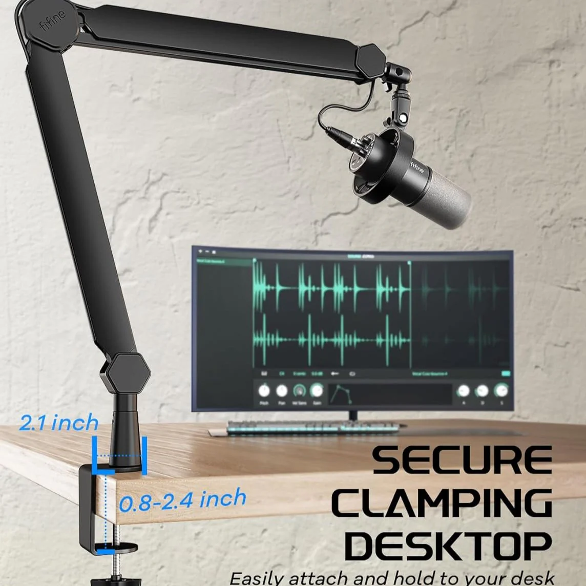 FIFINE BM66 Microphone Boom Arm Stand - Image 7