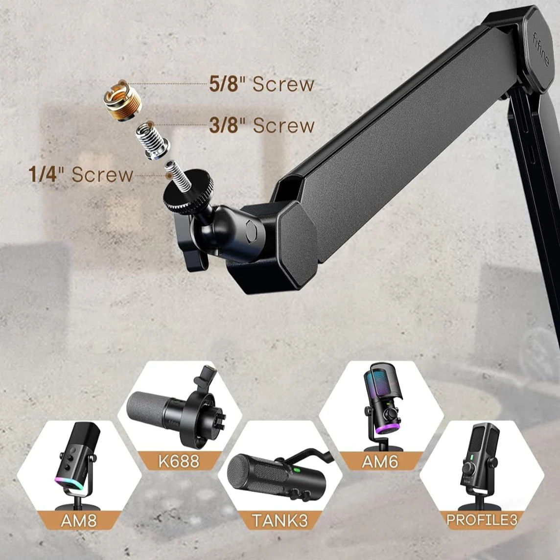 FIFINE BM66 Microphone Boom Arm Stand - Image 8