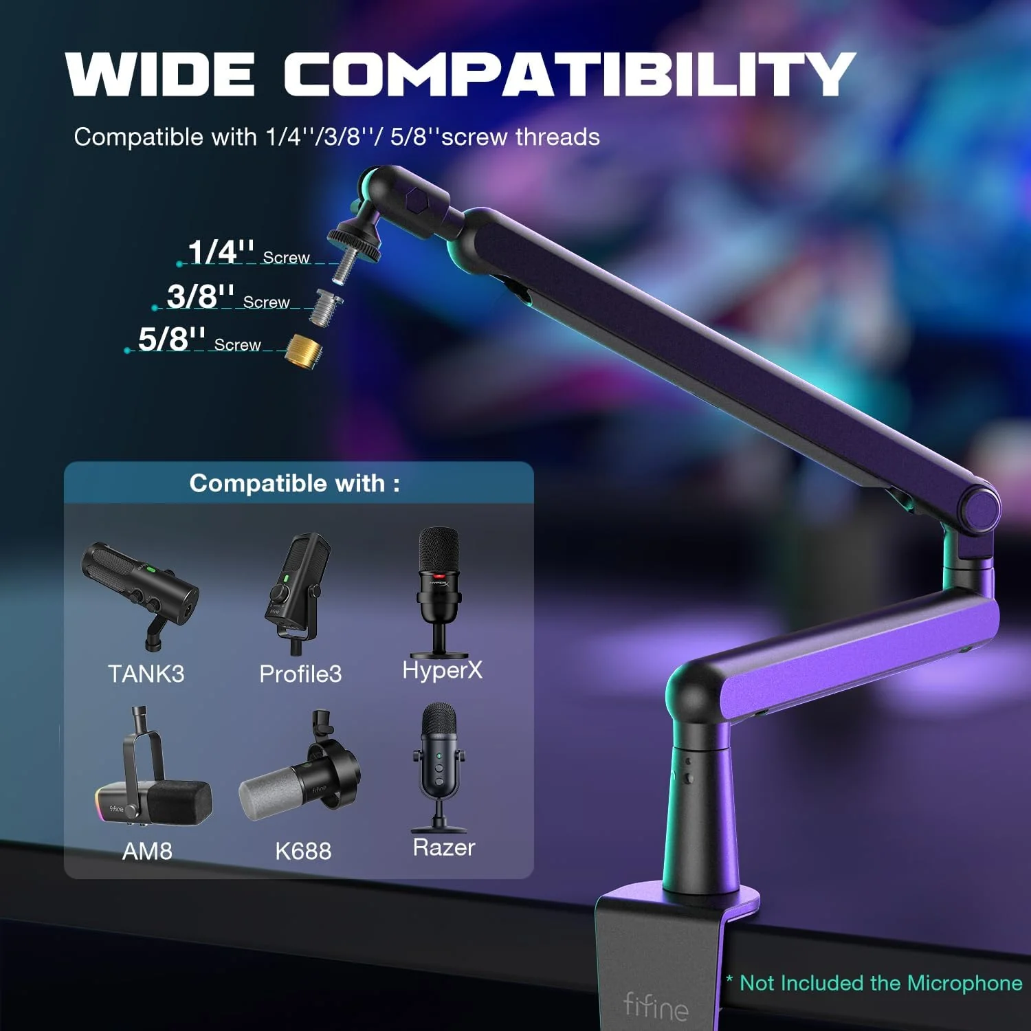 FIFINE BM88 Low Profile Microphone Boom Arm Stand - Image 6