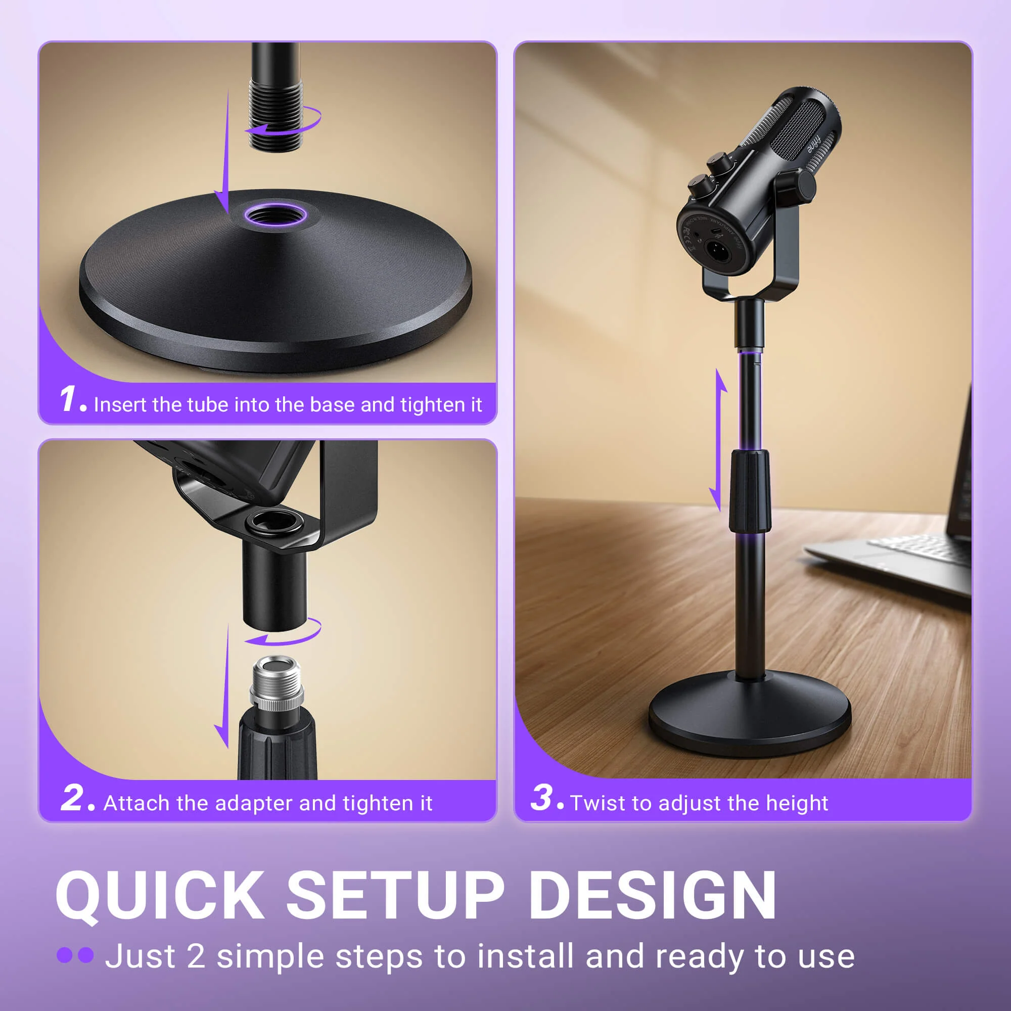 FIFINE BS2 Desktop Microphone Stand - Image 4