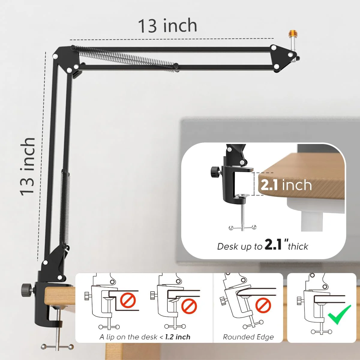 FIFINE CS1 Microphone Boom Arm Stand - Image 4