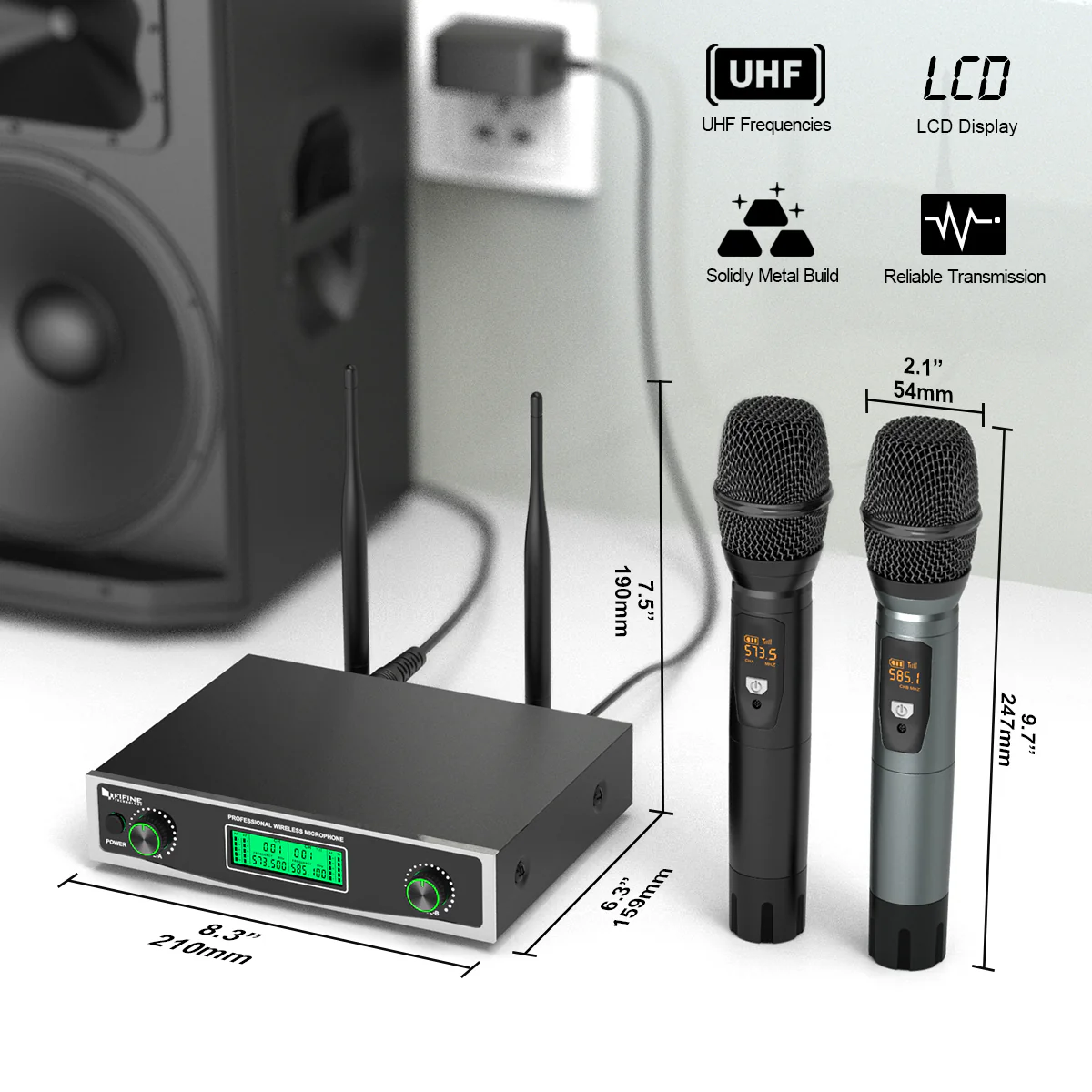 FIFINE K040 Dual Wireless Handheld Microphones System - Image 3