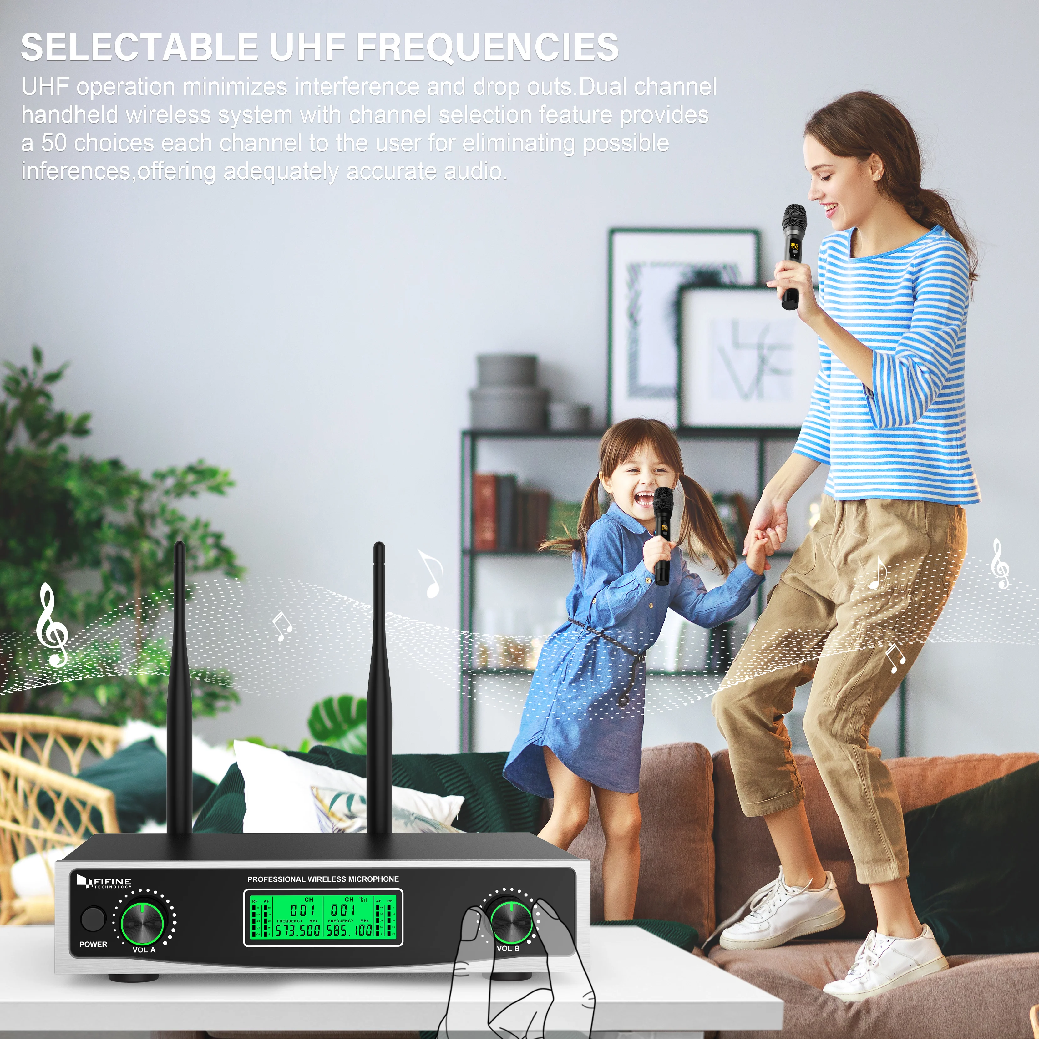 FIFINE K040 Dual Wireless Handheld Microphones System - Image 5
