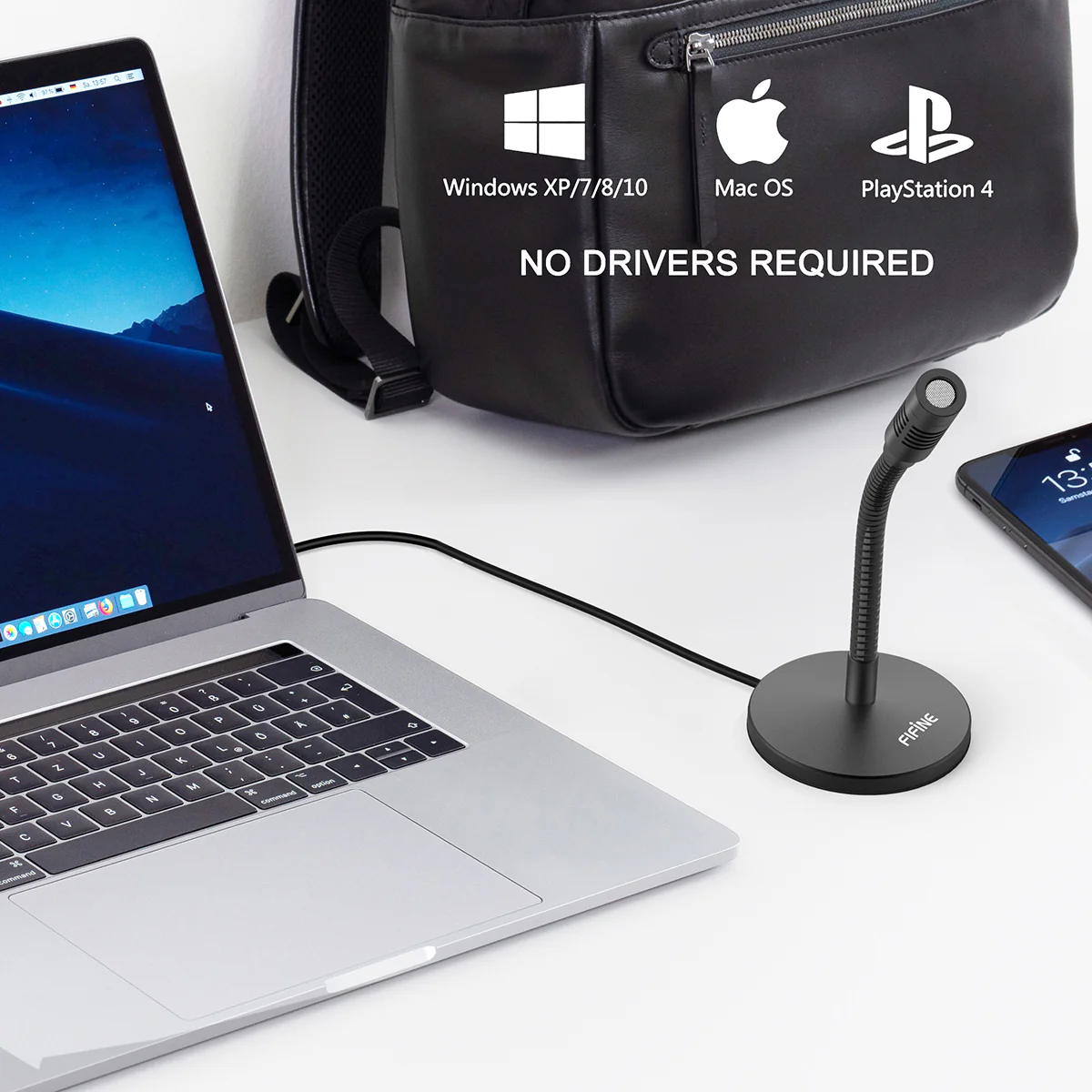 FIFINE K050 USB Mini Condenser Microphone with Adjustable Gooseneck - Image 4