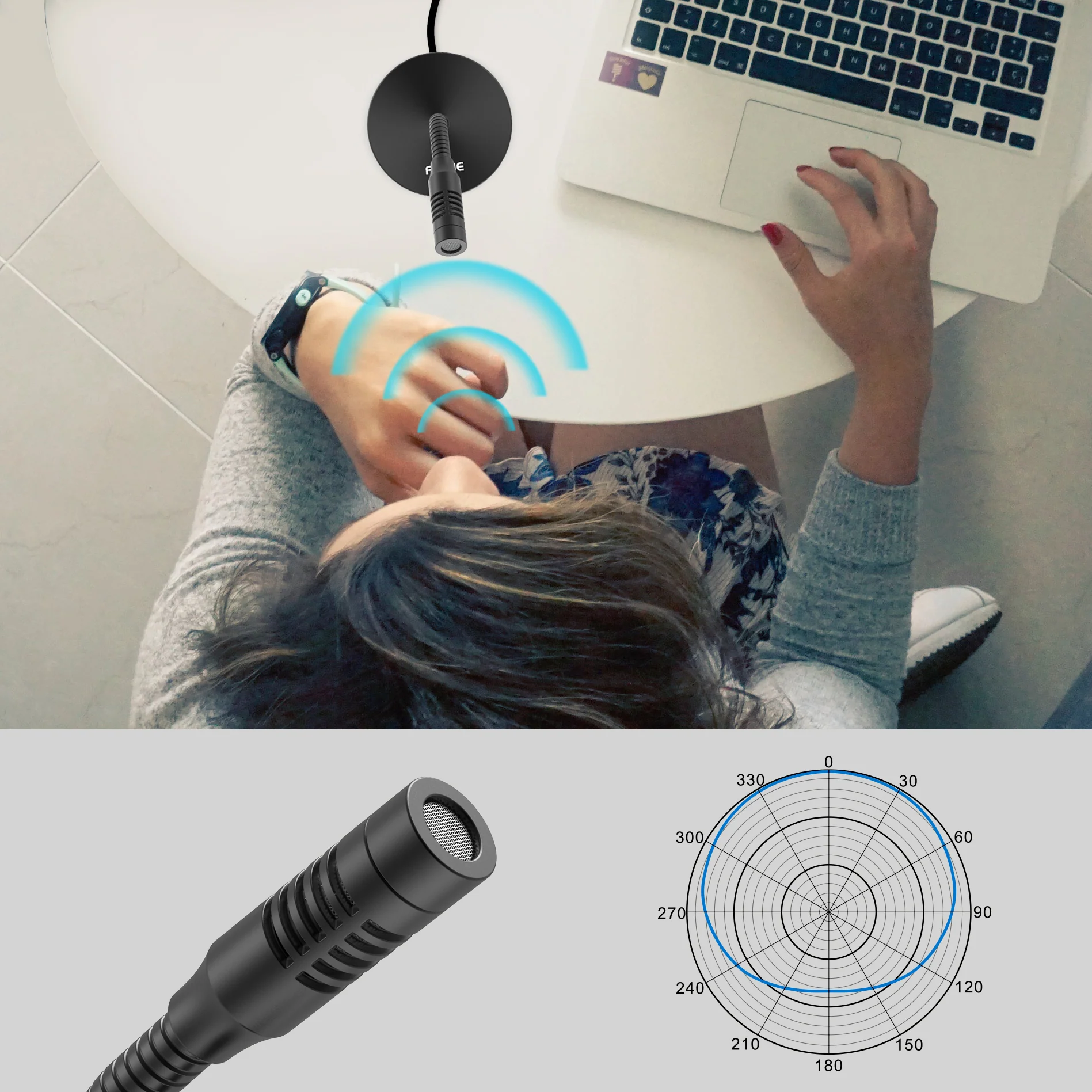 FIFINE K050 USB Mini Condenser Microphone with Adjustable Gooseneck - Image 5