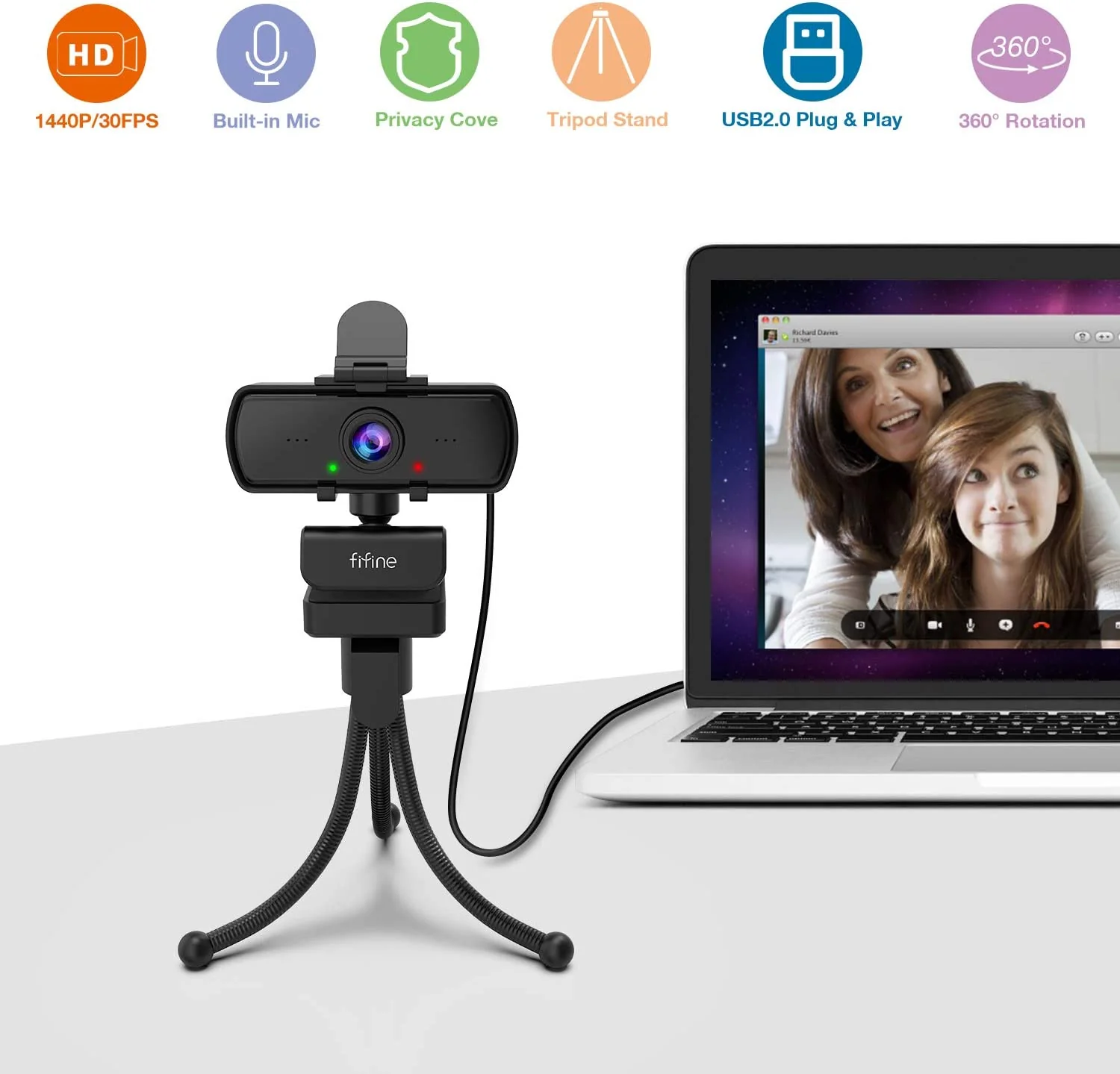 FIFINE K420 2K Computer Webcam - Image 3