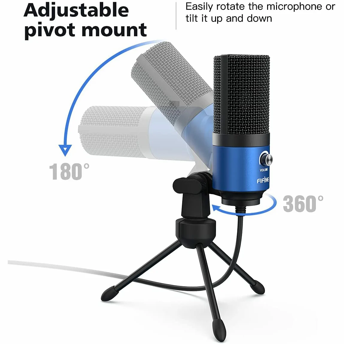 FIFINE K669B USB Condenser Microphone with Tripod Stand - Image 10