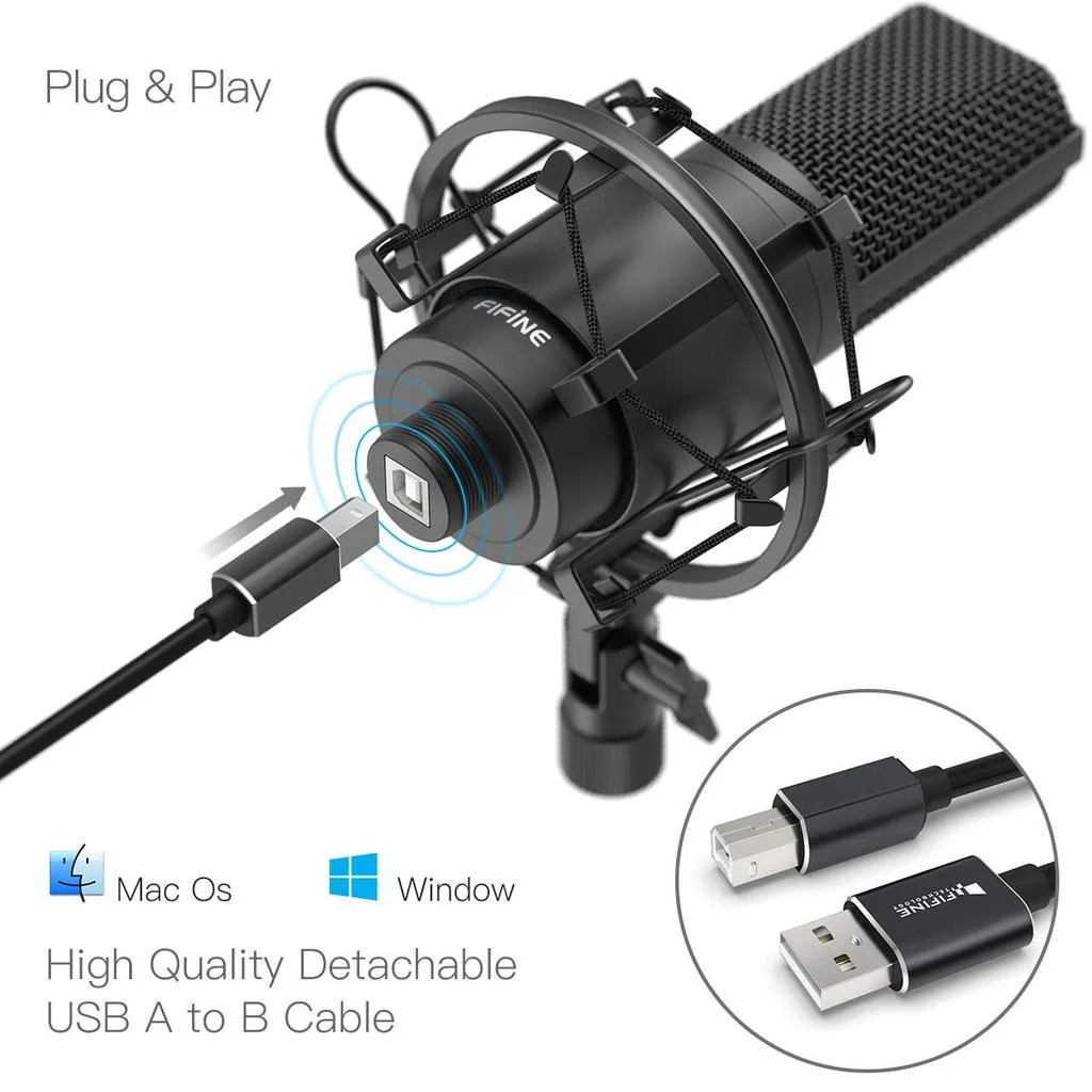 FIFINE K780A Studio USB Mic Kit with Arm Stand - Image 5