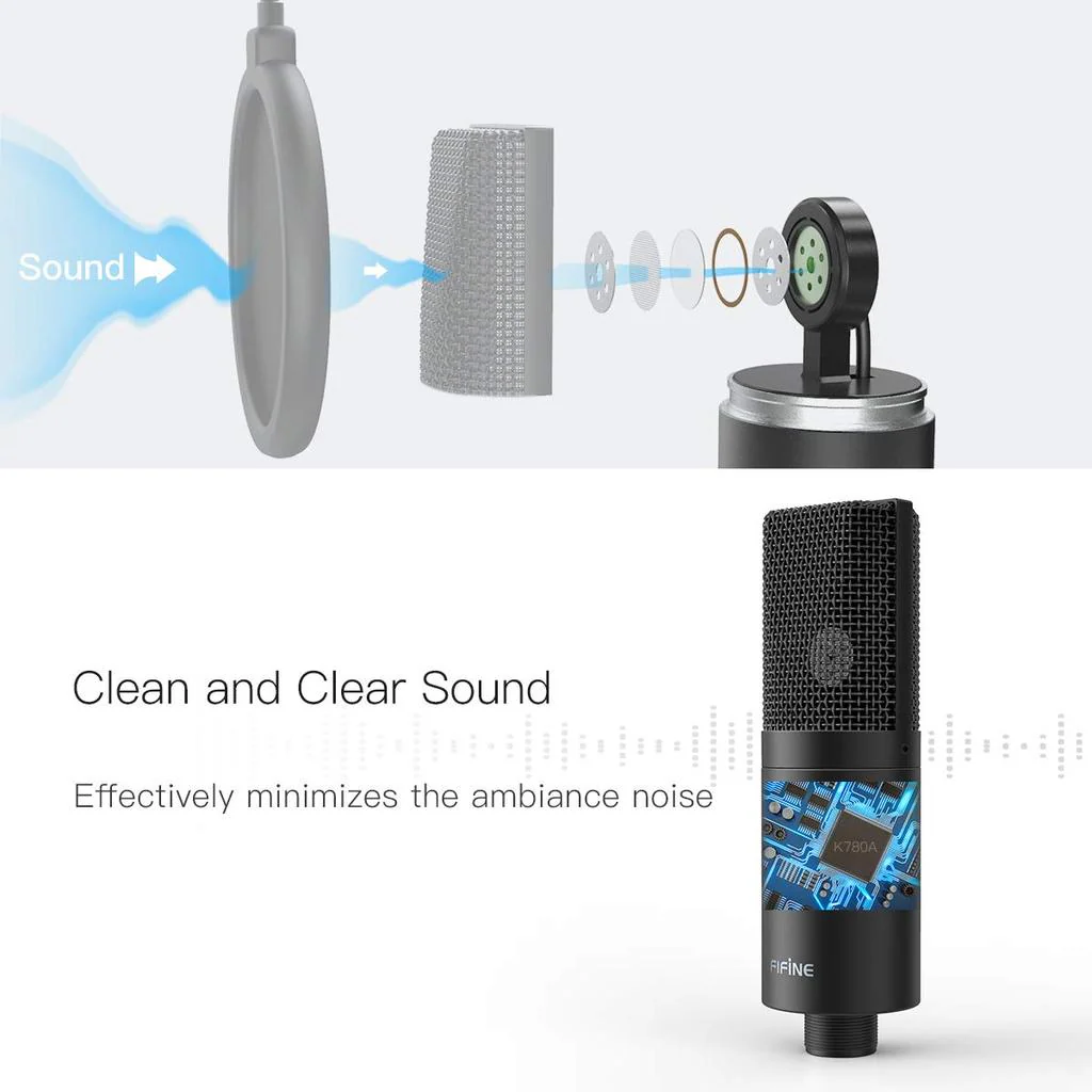 FIFINE K780A Studio USB Mic Kit with Arm Stand - Image 6