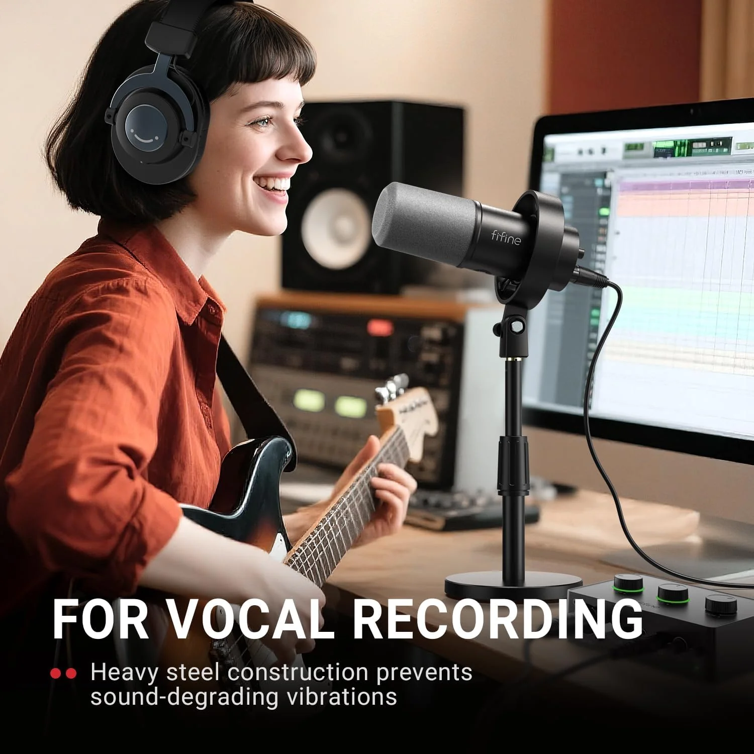 FIFINE Podcasting & Recording Standard Bundle Kit: K688 Microphone + BS1 Desktop Mic Stand - Image 6