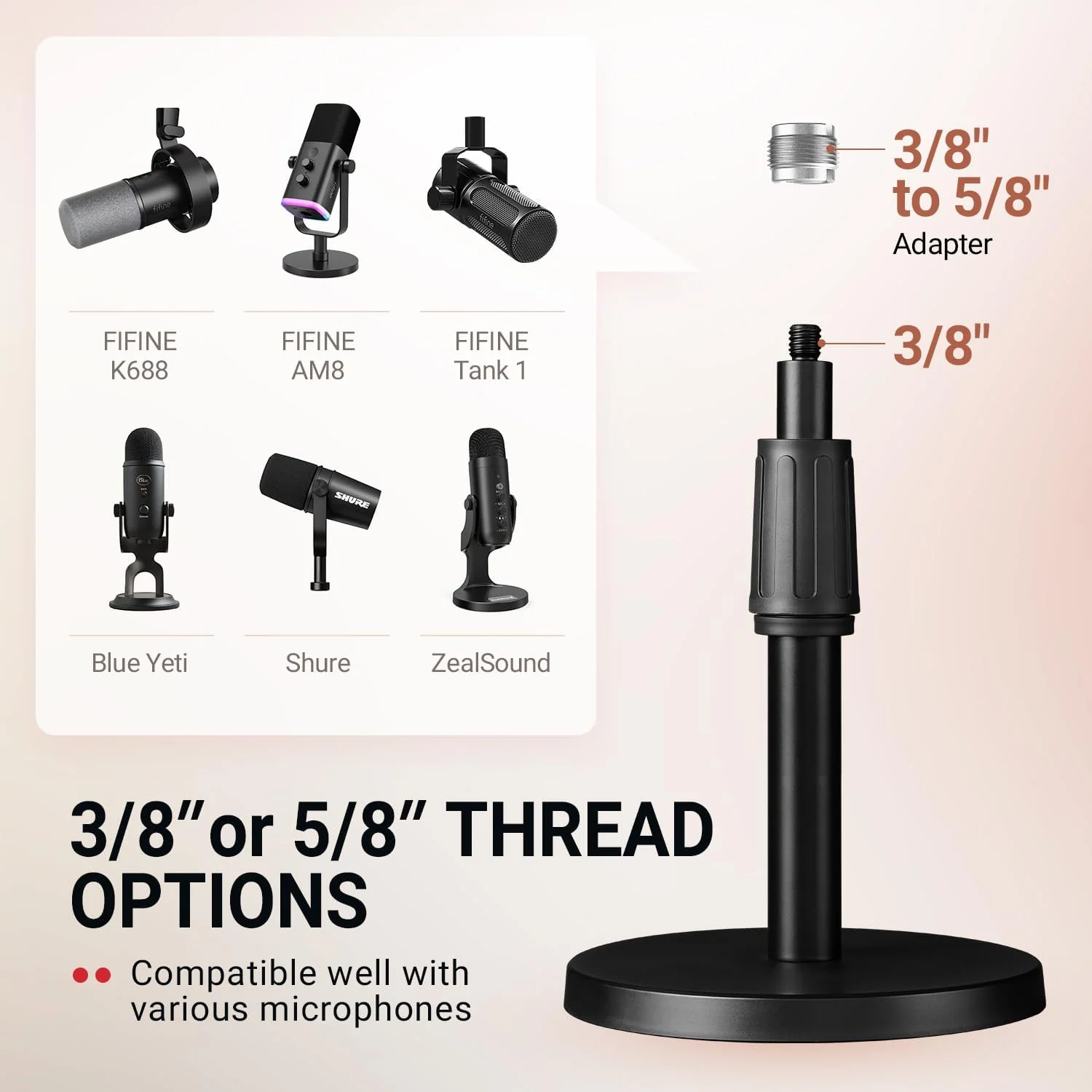 FIFINE Streaming & Gaming Standard Bundle Kit: AM8 Microphone + BS1 Desktop Mic Stand - Image 5