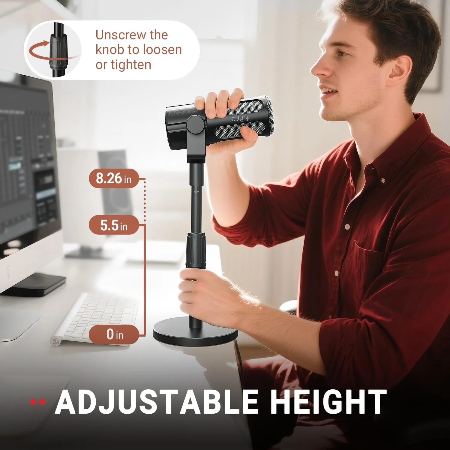 FIFINE Podcast Bunde: Tank6 Microphone + BS1 Desktop Mic Stand - Image 8