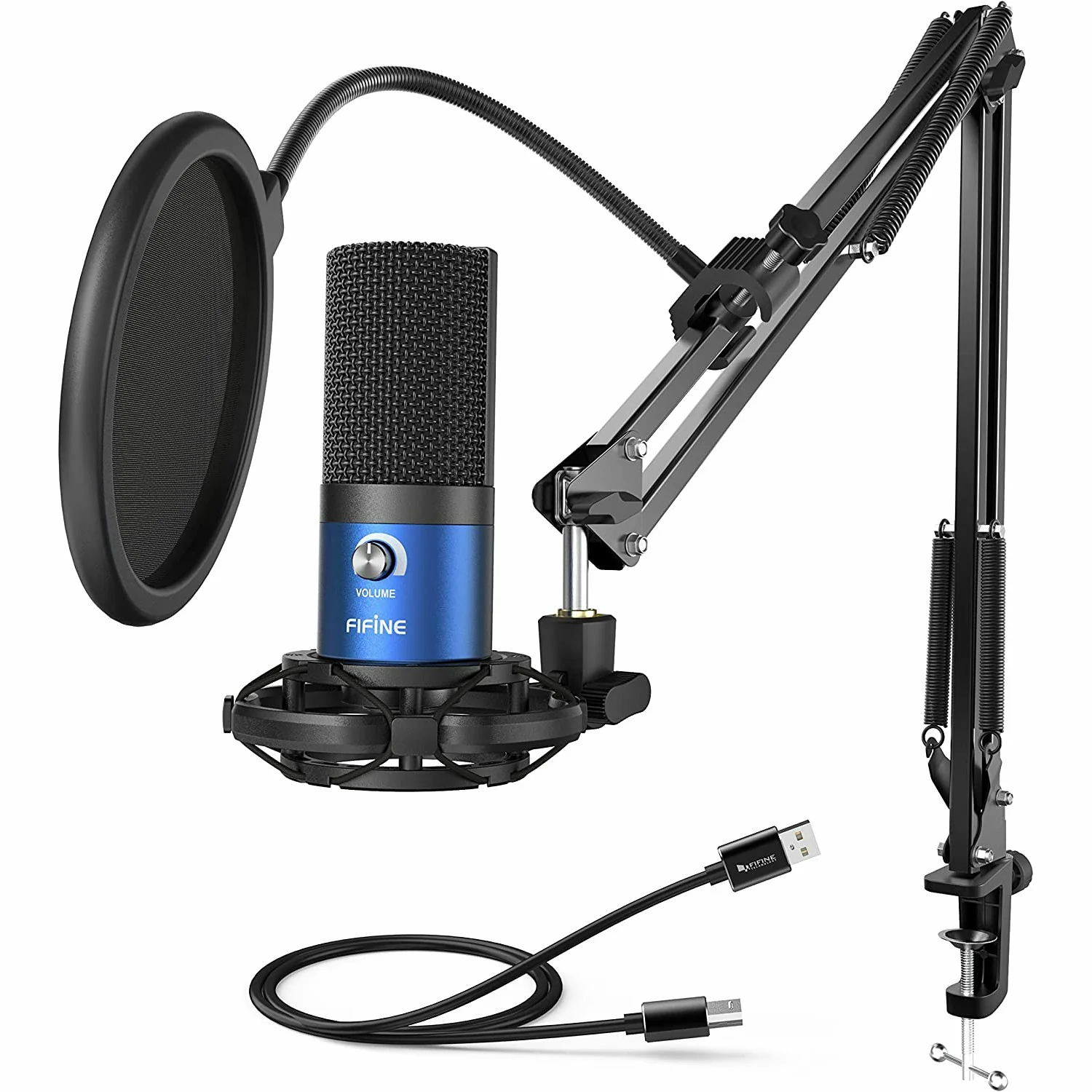 FIFINE T669 USB Condenser Microphone Kit with Boom Arm Stand - Image 5