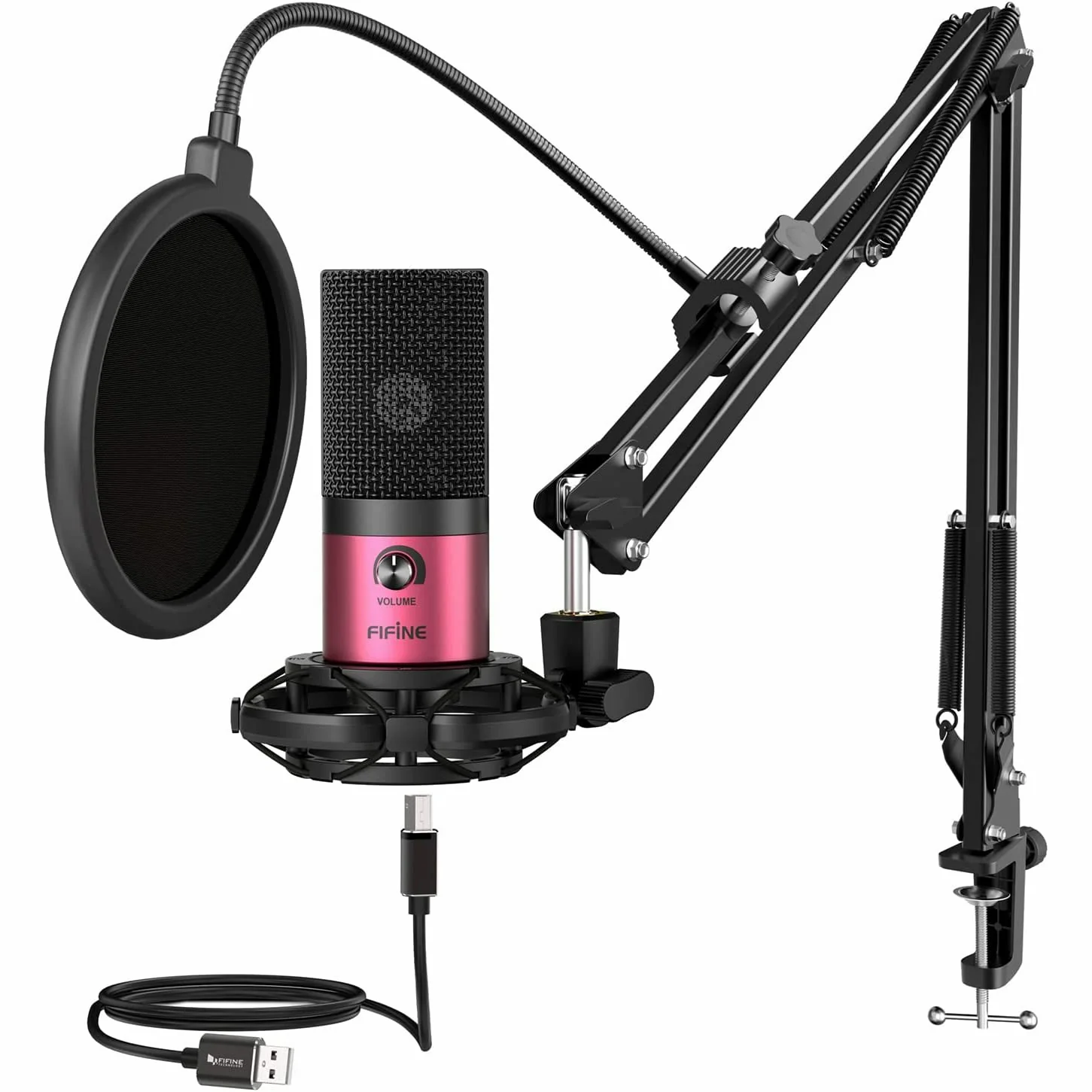 FIFINE T669 USB Condenser Microphone Kit with Boom Arm Stand - Image 7