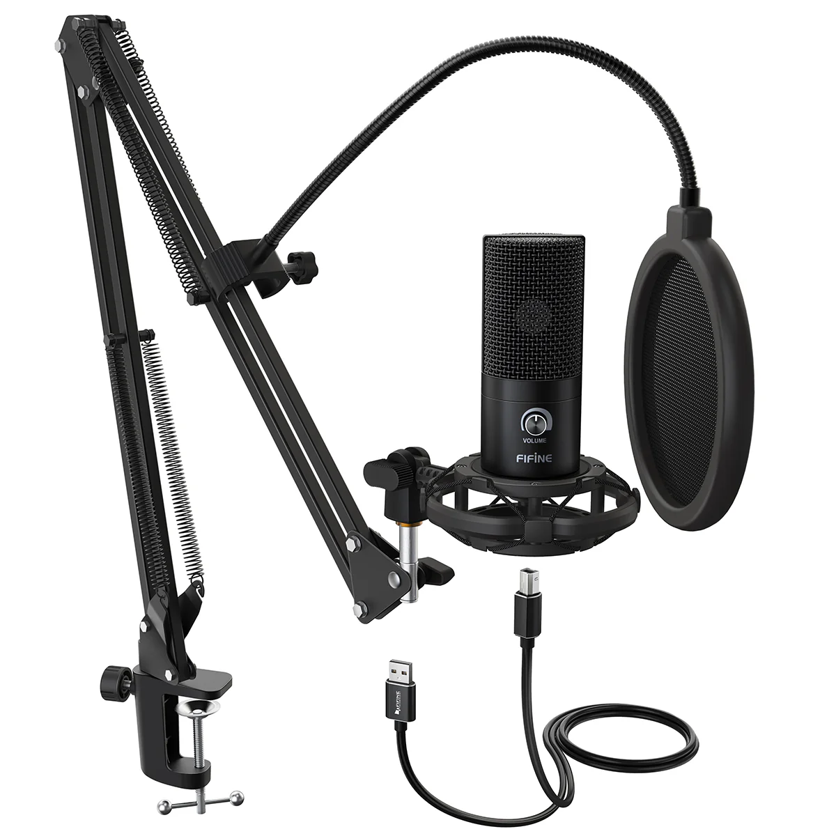 FIFINE T669 USB Condenser Microphone Kit with Boom Arm Stand - Image 9