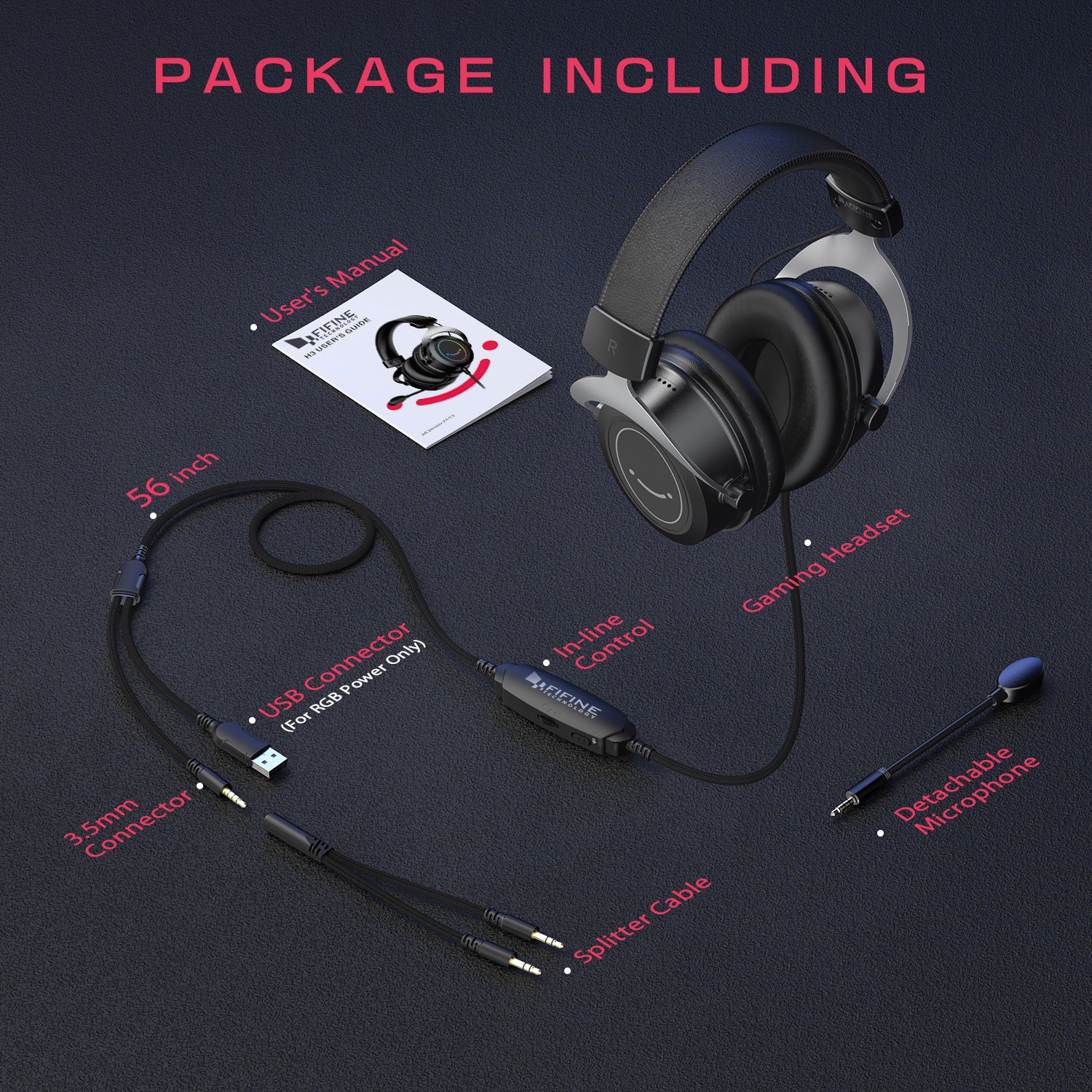 FIFINE AmpliGame H3 3.5mm Gaming Headset with RGB - Image 3