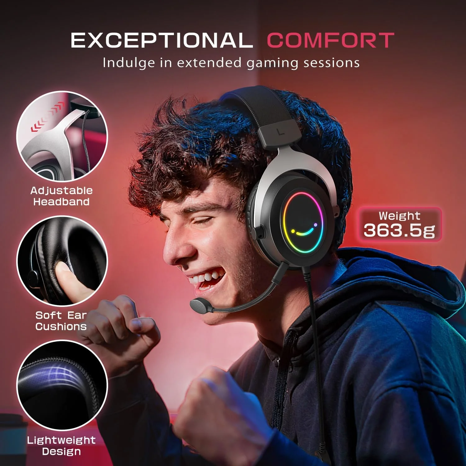 FIFINE AmpliGame H3 3.5mm Gaming Headset with RGB - Image 4
