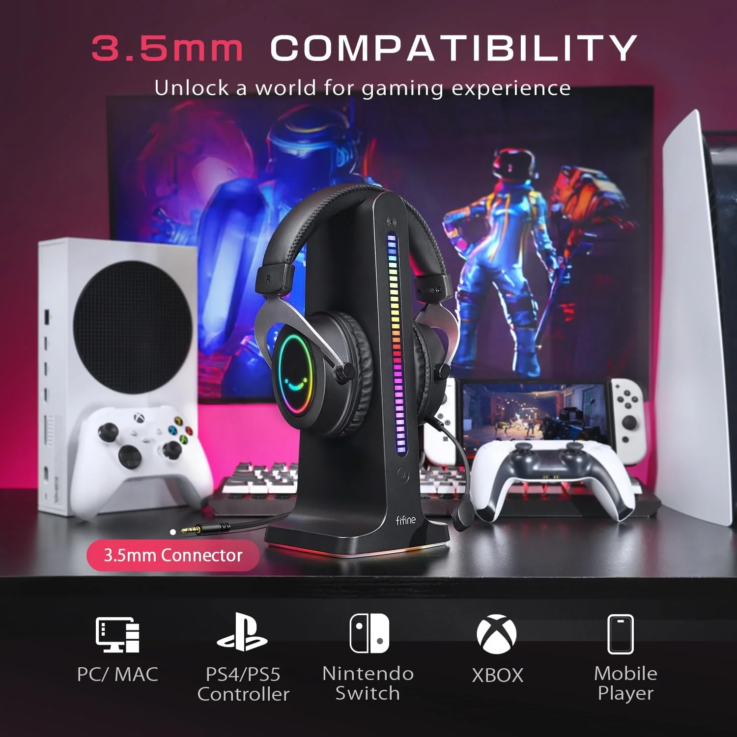 FIFINE AmpliGame H3 3.5mm Gaming Headset with RGB - Image 5