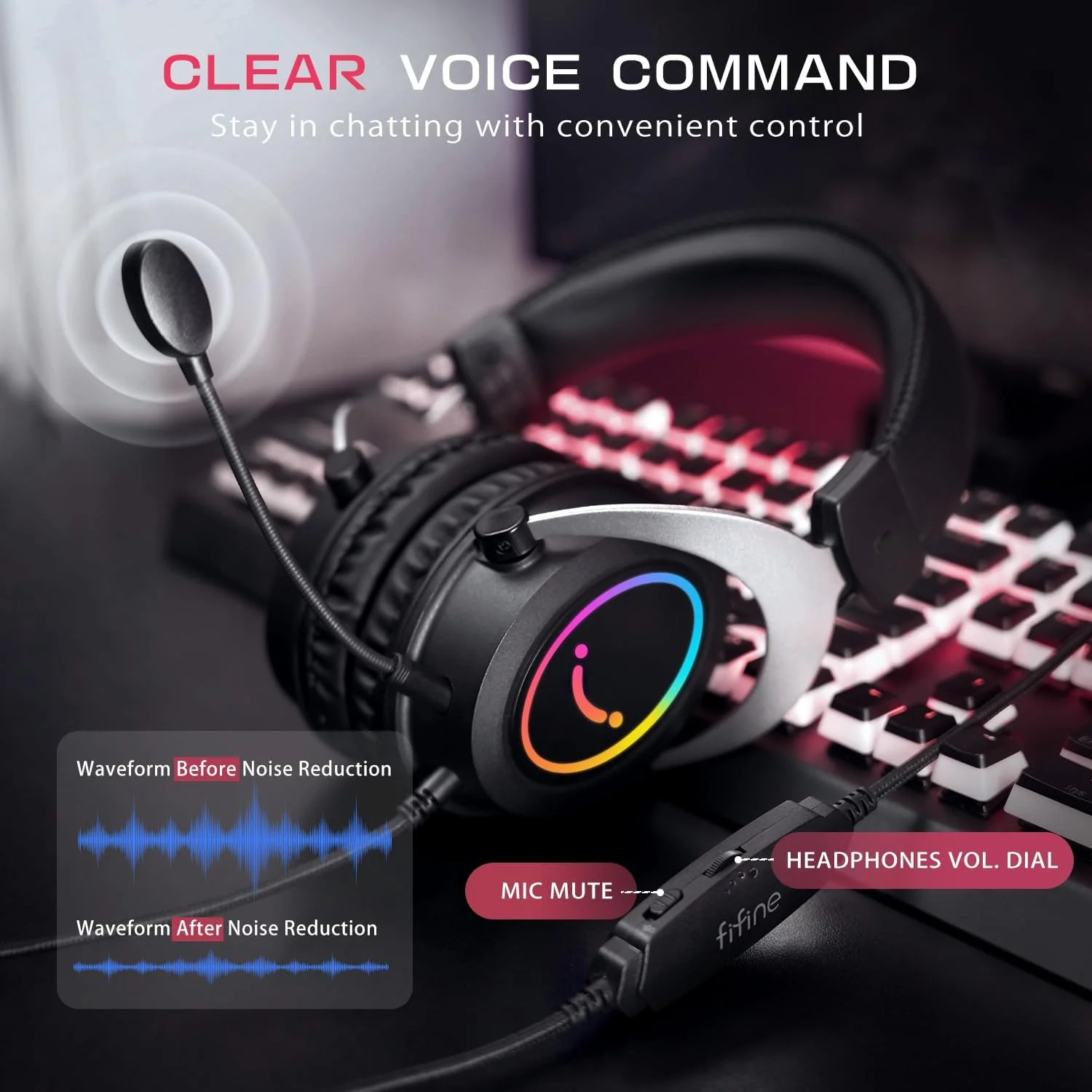 FIFINE AmpliGame H3 3.5mm Gaming Headset with RGB - Image 6